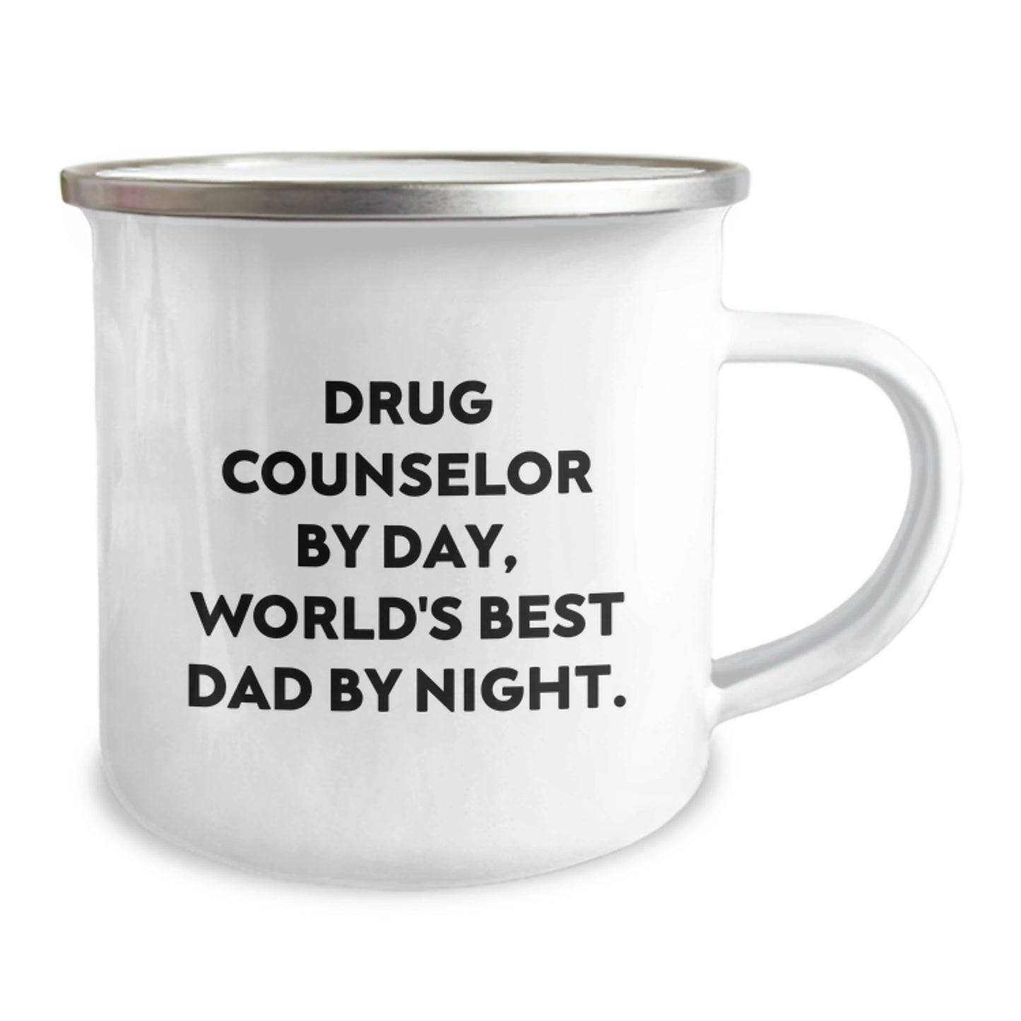 Funny Drug Counselor Gifts for Him, Camping Mug with Quote 'Drug Counselor By Day, World's Best Dad By Night.' from Friends to Family, Graduation Unique Gifts - Image 2