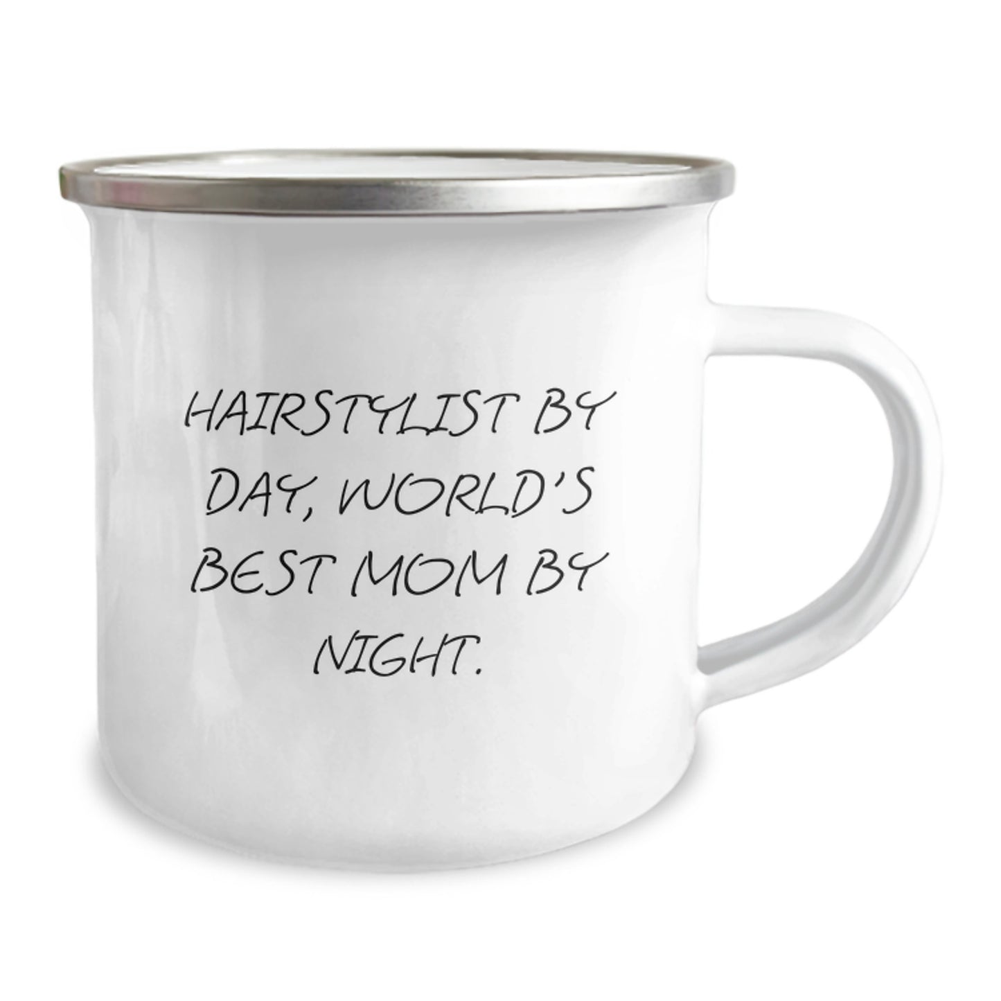 Hairstylist Gifts - Funny Quote Camping Mug for Birthday, 'Hairstylist by Day, World's Best Mom by Night' - Gifts from Friends to Hairstylist - Image 2