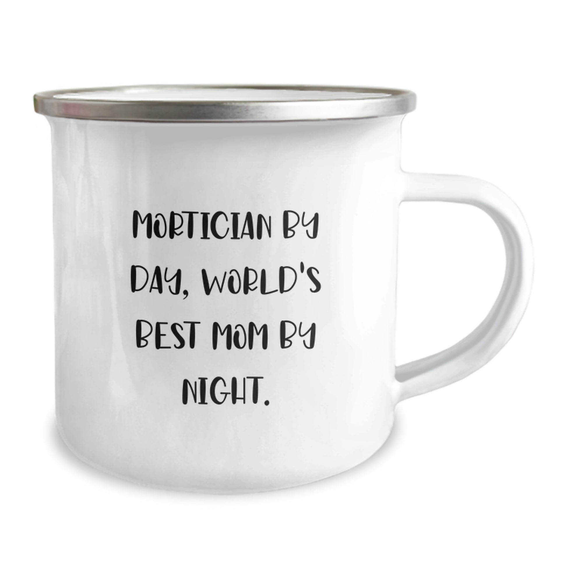 Mortician Gifts for Friends and Family - Camping Mug with Funny Quote, Perfect for Birthday, 'Mortician By Day, World's Best Mom By Night.', Gifts from Men, Women, Family - Image 2