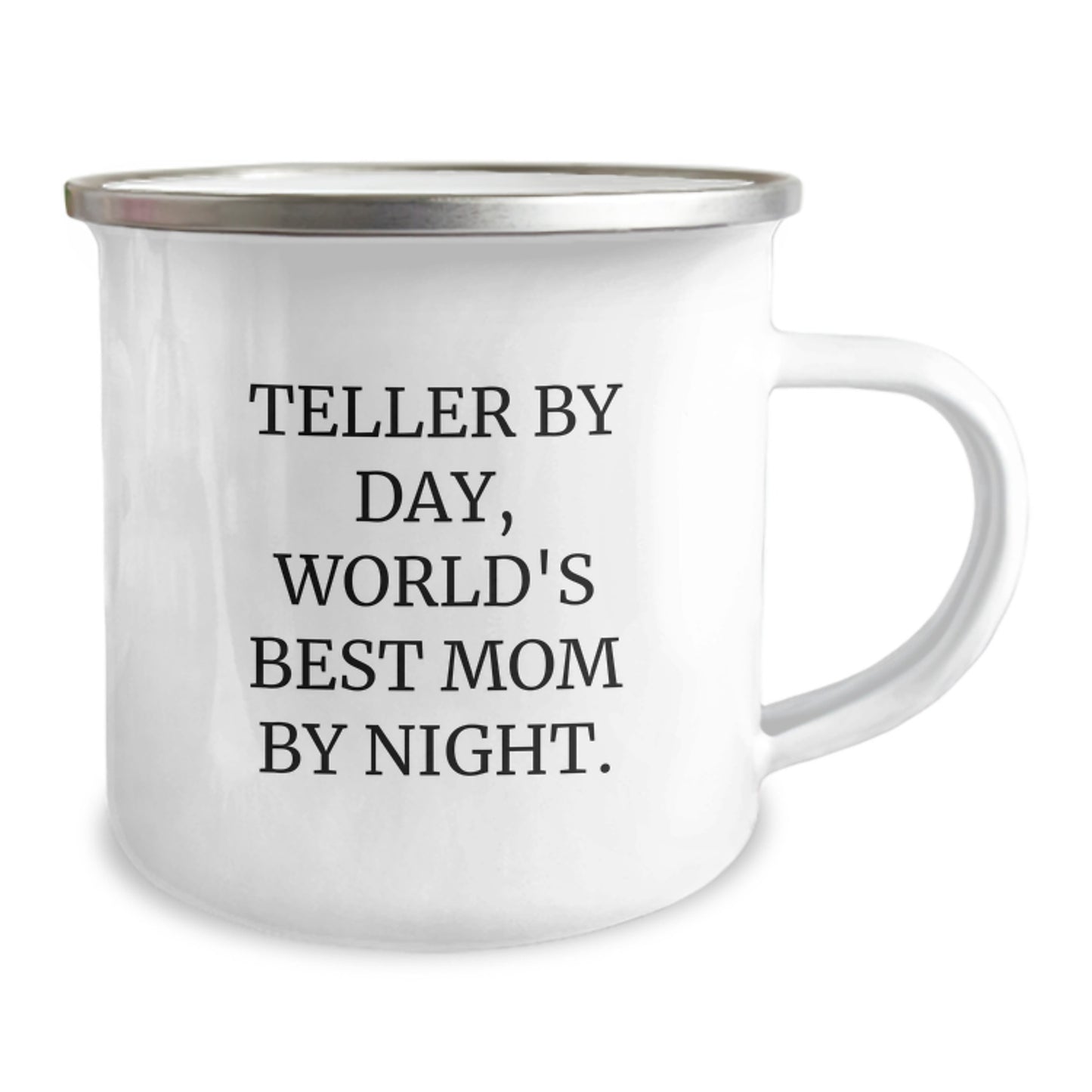 Teller Gifts, World's Best Mom Camping Mug, Funny Graduation Gift from Mom to Teller, 12 oz Stainless Steel with Enamel Finish - Image 2