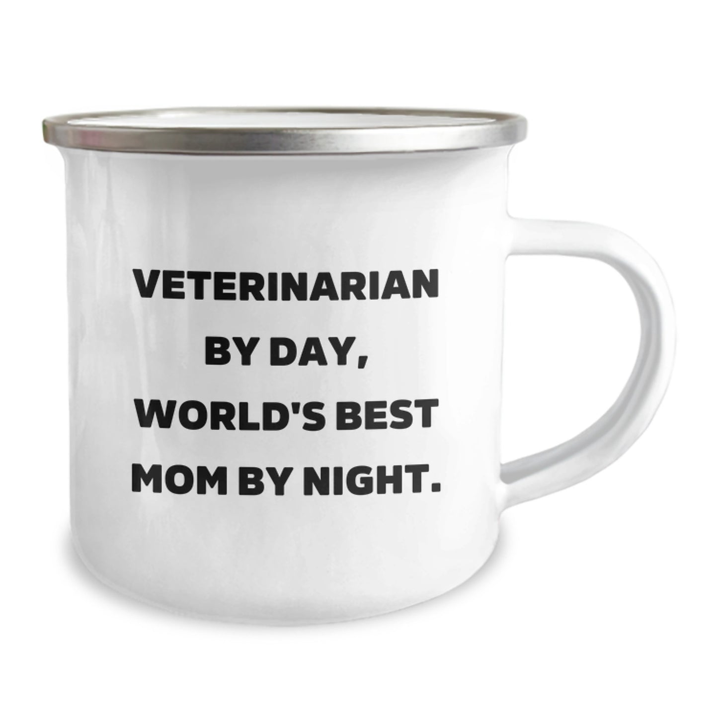 Veterinarian By Day, World's Best Mom By Night. Funny Graduation Gifts from Mom to Veterinarian Friends with Camping Mug - Image 2