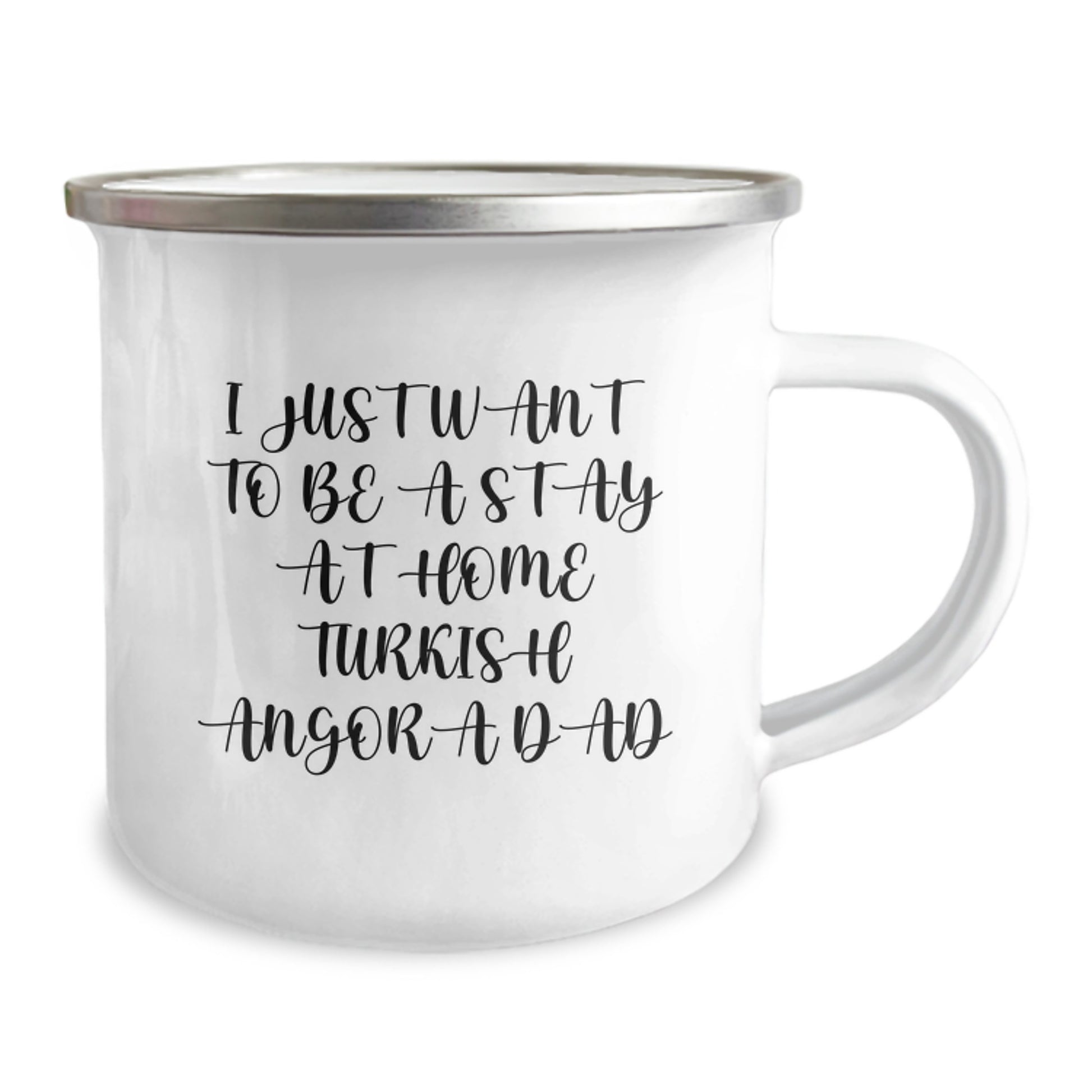 Turkish Angora Cat Lover's Funny Camping Mug, Gifts from Mom for Birthday, 'I Just Want To Be A Stay At Home Turkish Angora Dad', Turkish Angora Cat Gifts for Men, Women, and Friends - Image 2