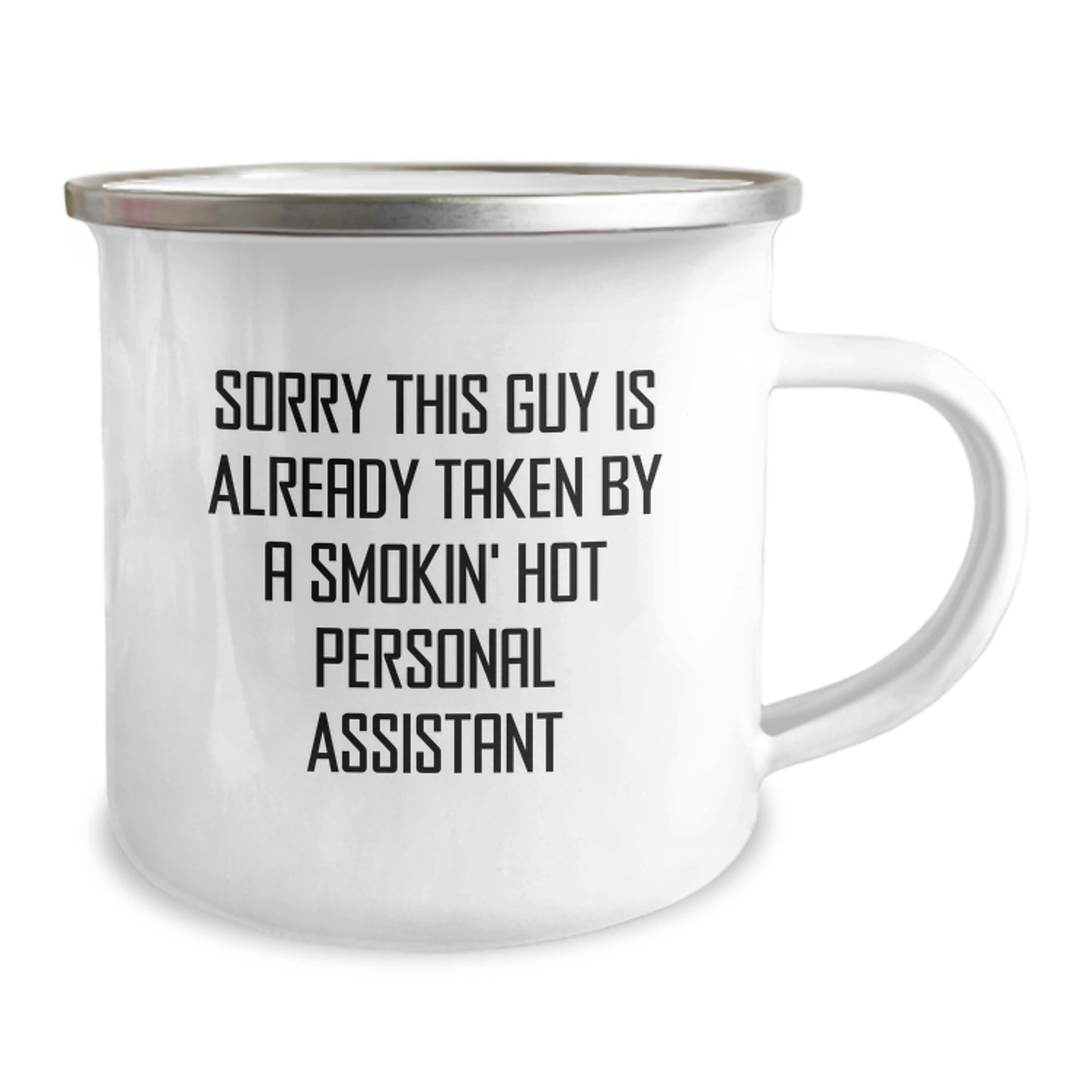Personal Assistant Gifts from Friends, Funny 'Sorry This Guy Is Already Taken' Camping Mug for Birthday - Image 2