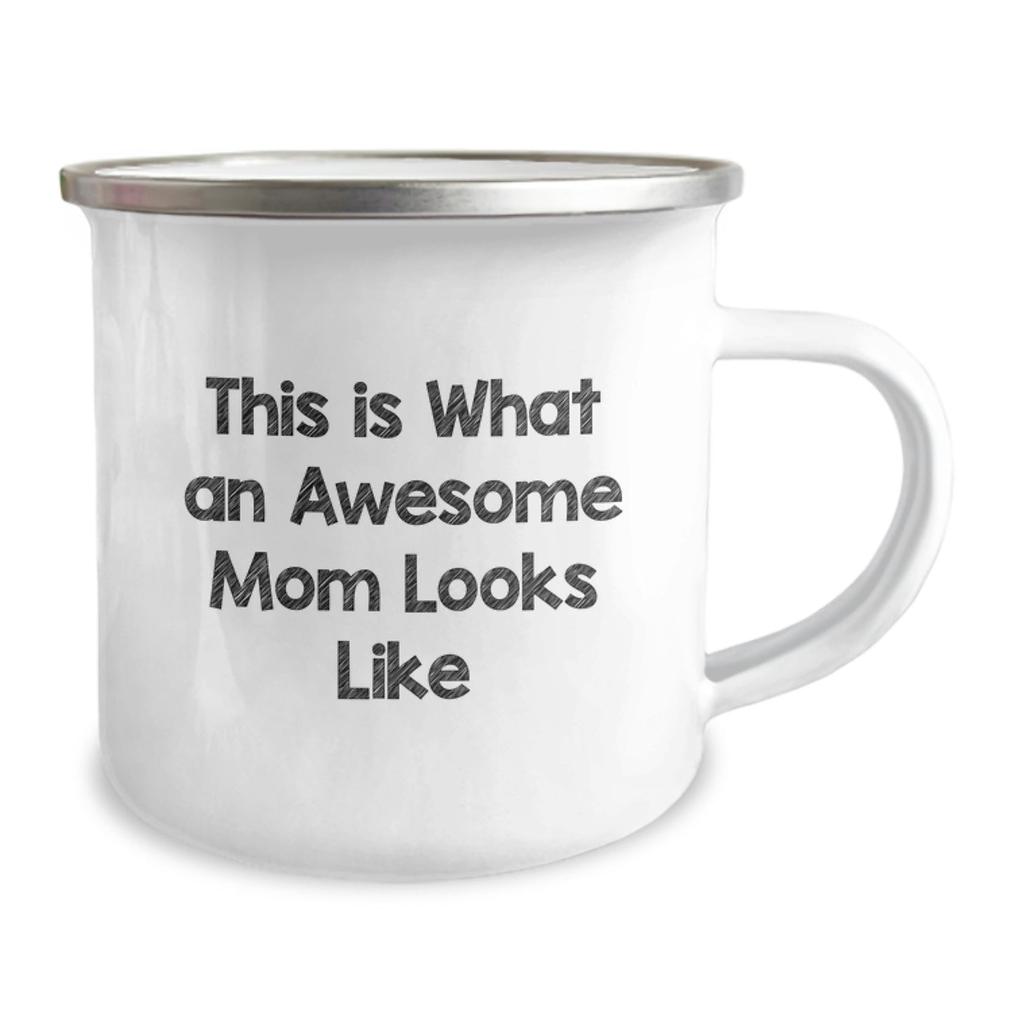 Funny Mom Gifts from Women, Inspirational Camping Mug for Mom's Birthday, This Is What An Awesome Mom Looks Like, 12 oz Stainless Steel with Enamel Finish - Image 2