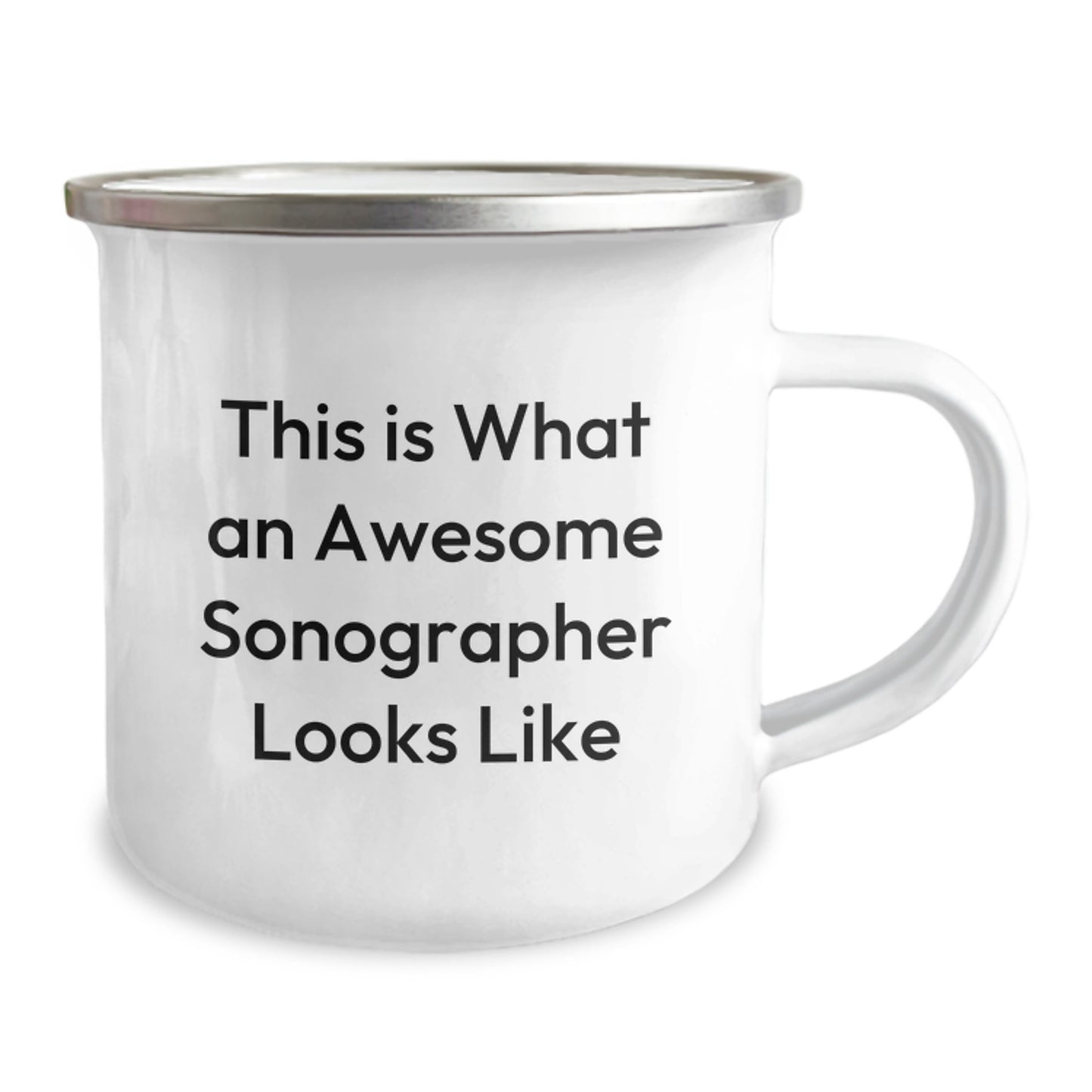 Funny Sonographer Gifts, 'This Is What An Awesome Sonographer Looks Like' Printed Camping Mug for Birthday from Friends, Unique Gifts for Sonographer - Image 2