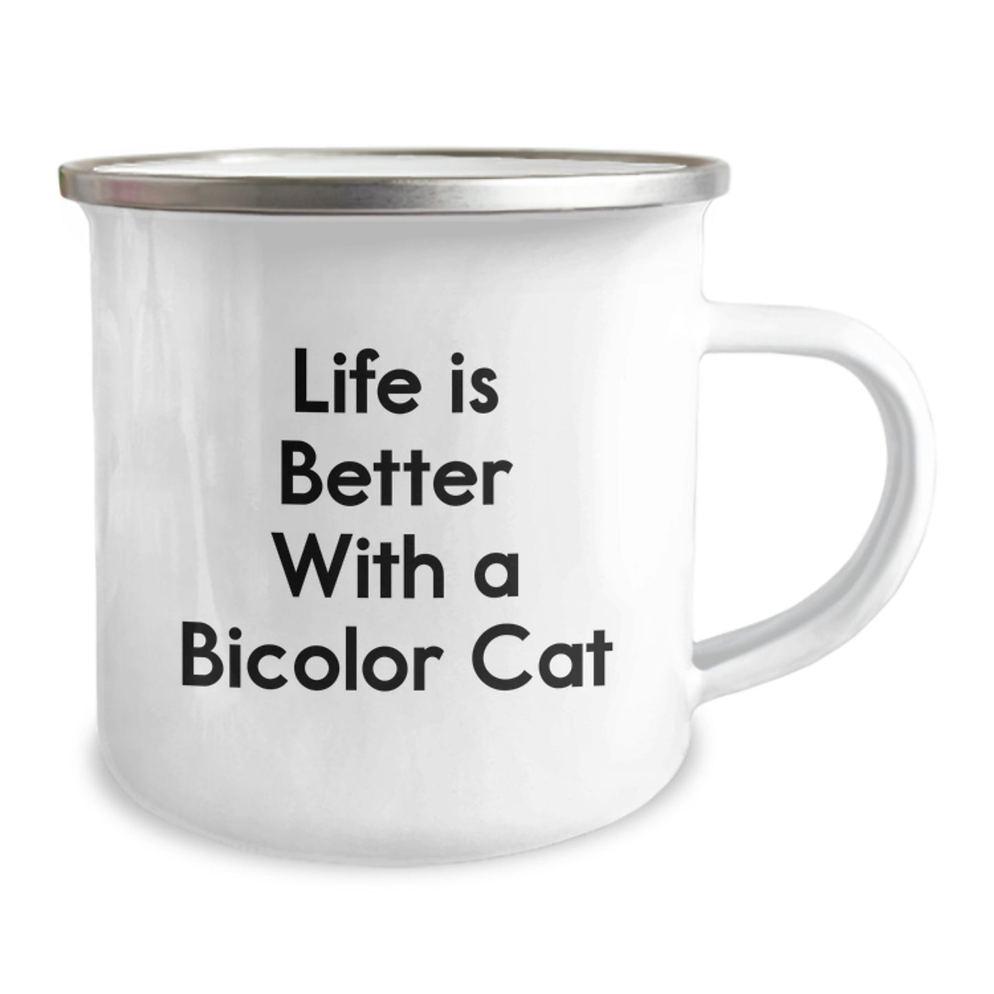 Funny Bicolor Cat Camping Mug, Gifts from Friends to Family, Life Is Better with a Bicolor Cat, Birthday Unique Gifts - Image 2