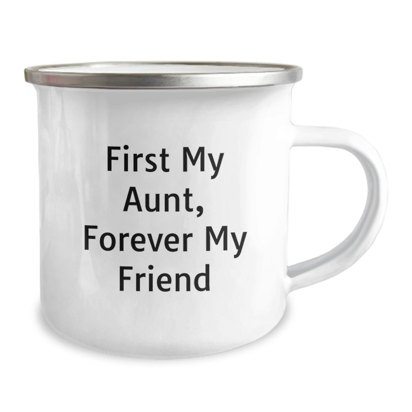 Aunt's Camping Companion, 'First My Aunt, Forever My Friend' Quote, 12 oz Stainless Steel Mug, Gifts from Family, for Aunt's Birthday - Image 2