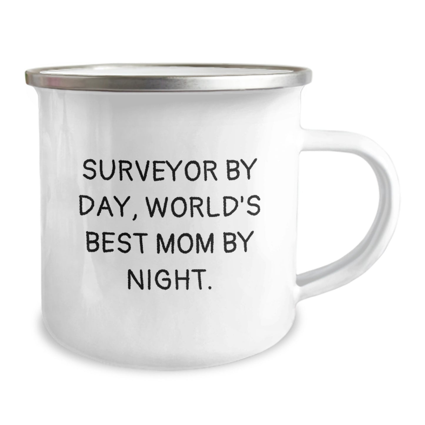 Surveyor Gifts from Mom, Funny Camping Mug for Surveyor, Graduation Unique Gifts for Men, 'Surveyor By Day, World's Best Mom By Night.' - Image 2