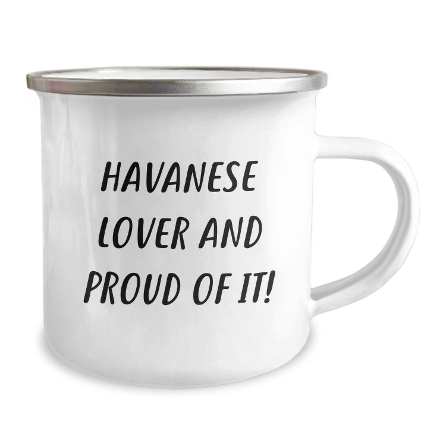 Havanese Dog Lovers Camping Mug Gift from Friends for Havanese Dog Enthusiasts, Funny Quote Inside, 12 oz Stainless Steel with Enamel Finish - Image 2