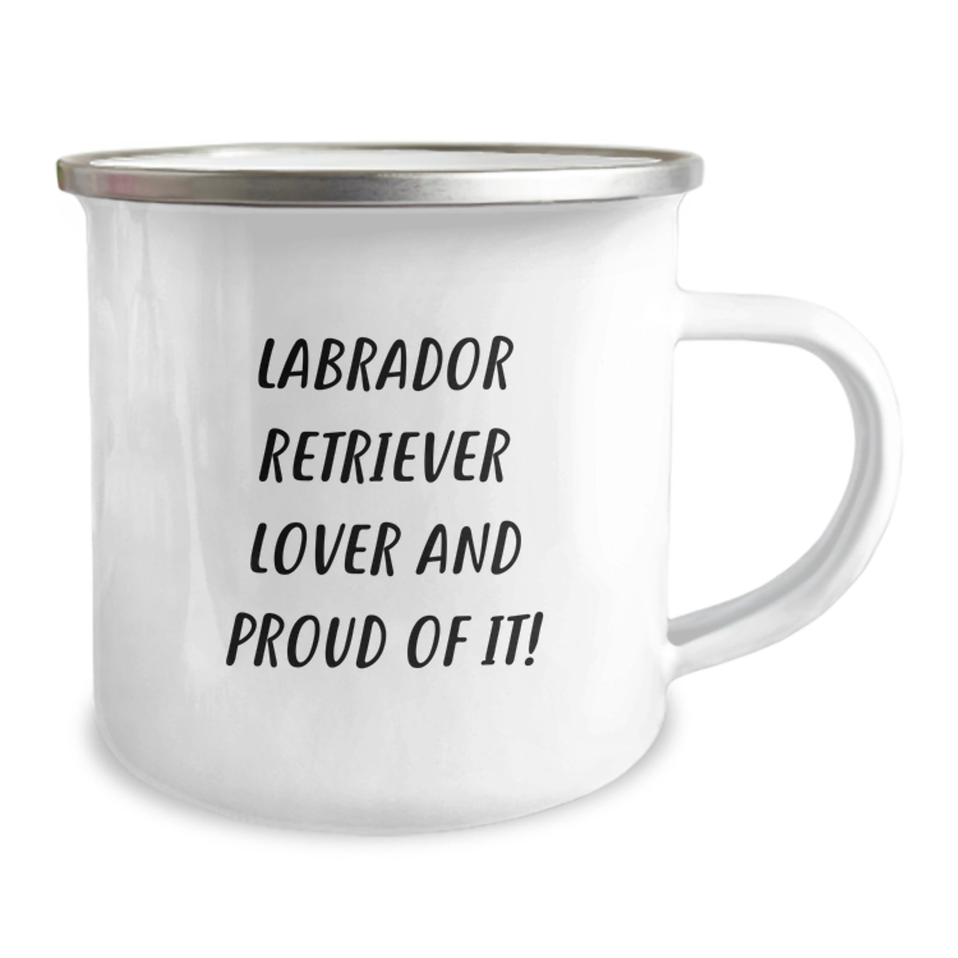 Labrador Retriever Dog Lovers Camping Mug Gifts from Friends for Birthday, Funny Quote 'Labrador Retriever Lover And Proud Of It!' - 12 oz Stainless Steel with Enamel Finish - Image 2