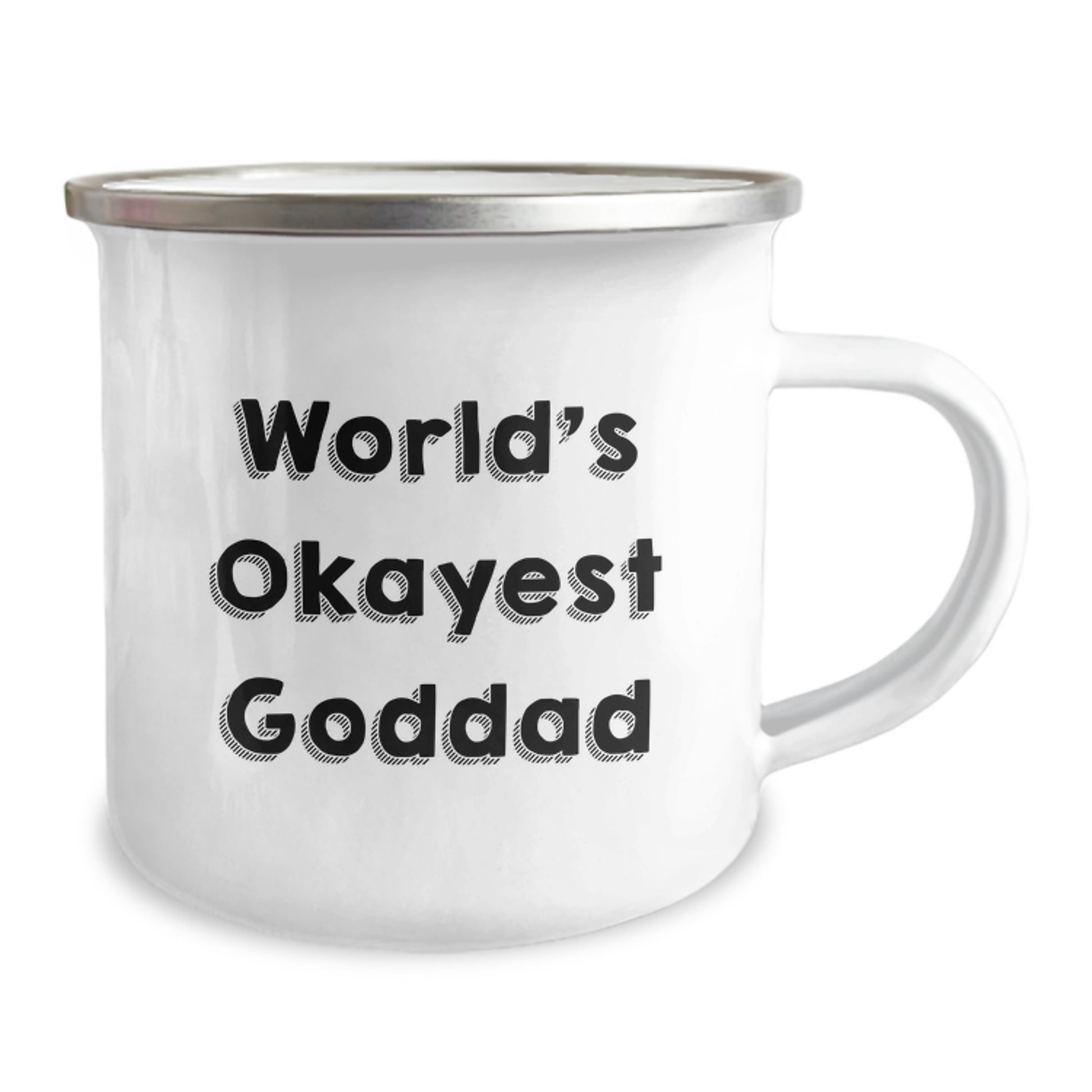 Goddad Gifts for Men from Friends - World's Okayest Goddad Camping Mug, Funny Graduation Gift - Image 2