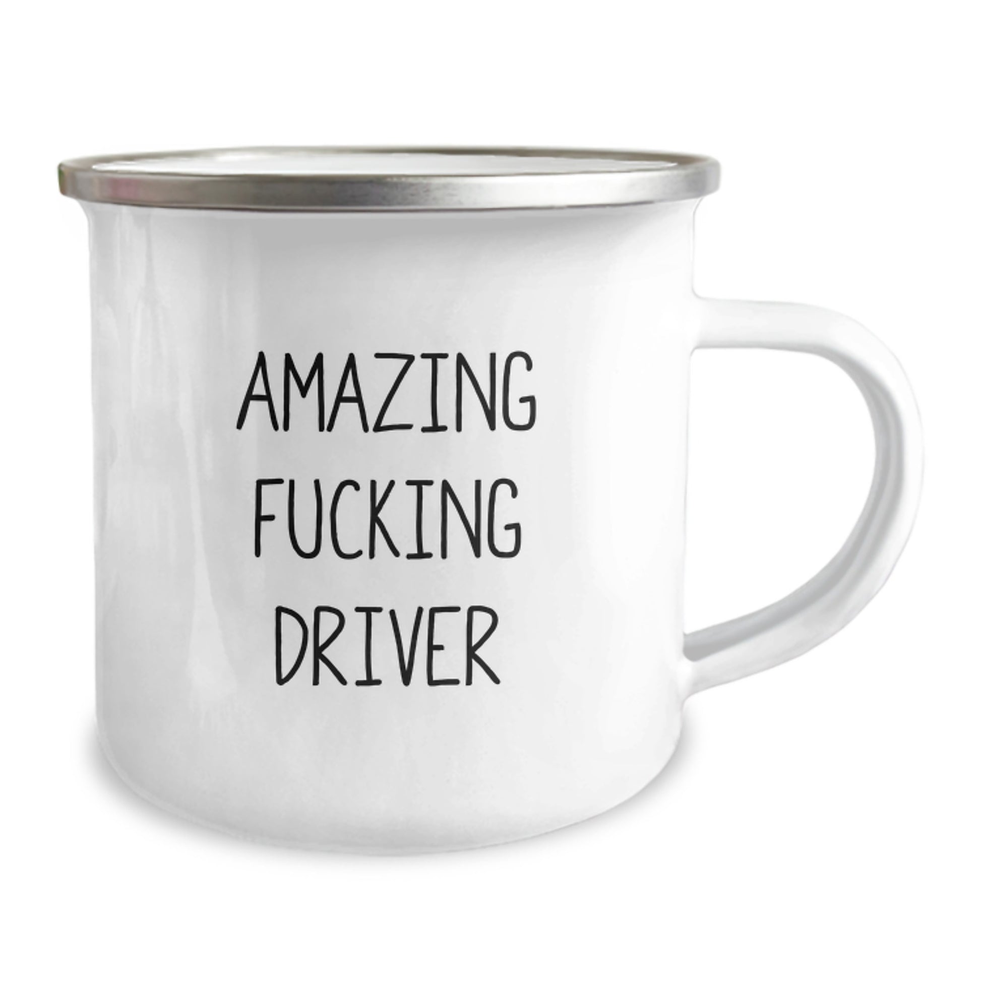 Funny Driver Gifts from Friends, Unique Graduation Gifts for Driver, Amazing 'Amazing F--king Driver' Enamel Camping Mug - Image 2