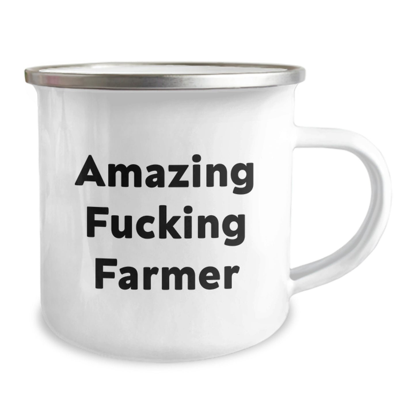 Gifts from Friends and Family for Amazing Farmers - Funny Camping Mug, 12 oz Stainless Steel with Enamel Finish, Perfect Graduation Gift for Men - Image 2