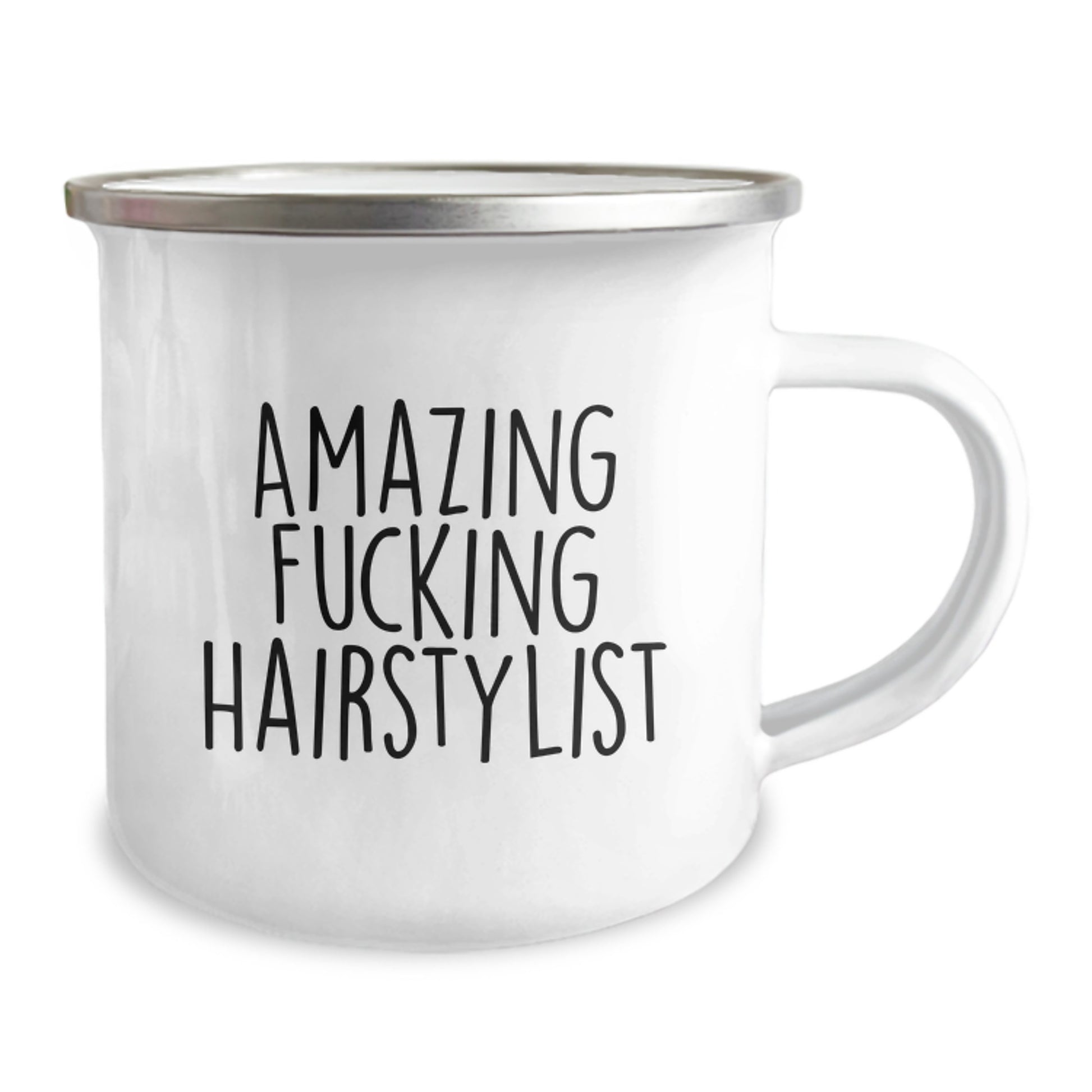 Hairstylist Graduation Gifts from Friends - Funny Camping Mug with 'Amazing F--king Hairstylist' Quote, 12 oz Stainless Steel - Image 2