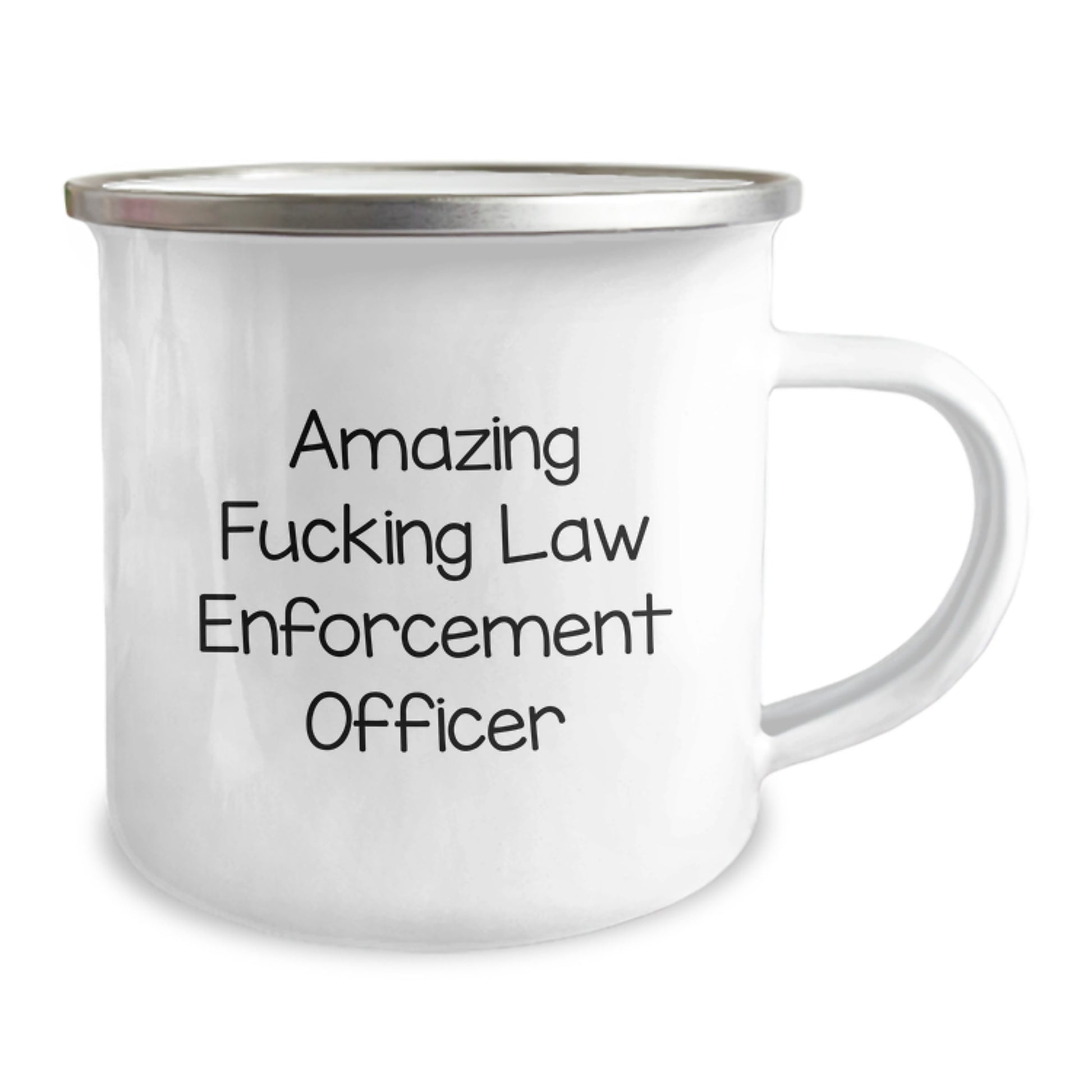 Funny Law Enforcement Officer Gifts - 'Amazing F--king Law Enforcement Officer' Camping Mug for Graduation - Gifts from Family to Law Enforcement Officer - Image 2