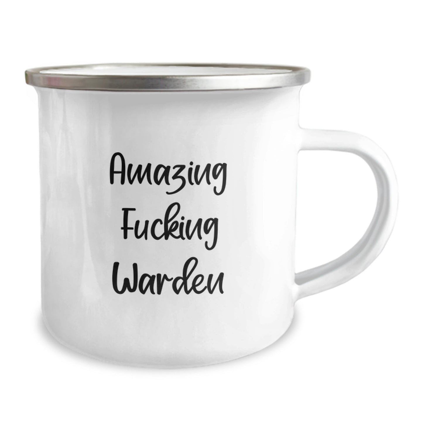Warden Gifts from Friends, Funny Quotes for Graduation, Camping Mug with Stainless Steel, Enamel Finish, 12 oz Capacity - Image 2