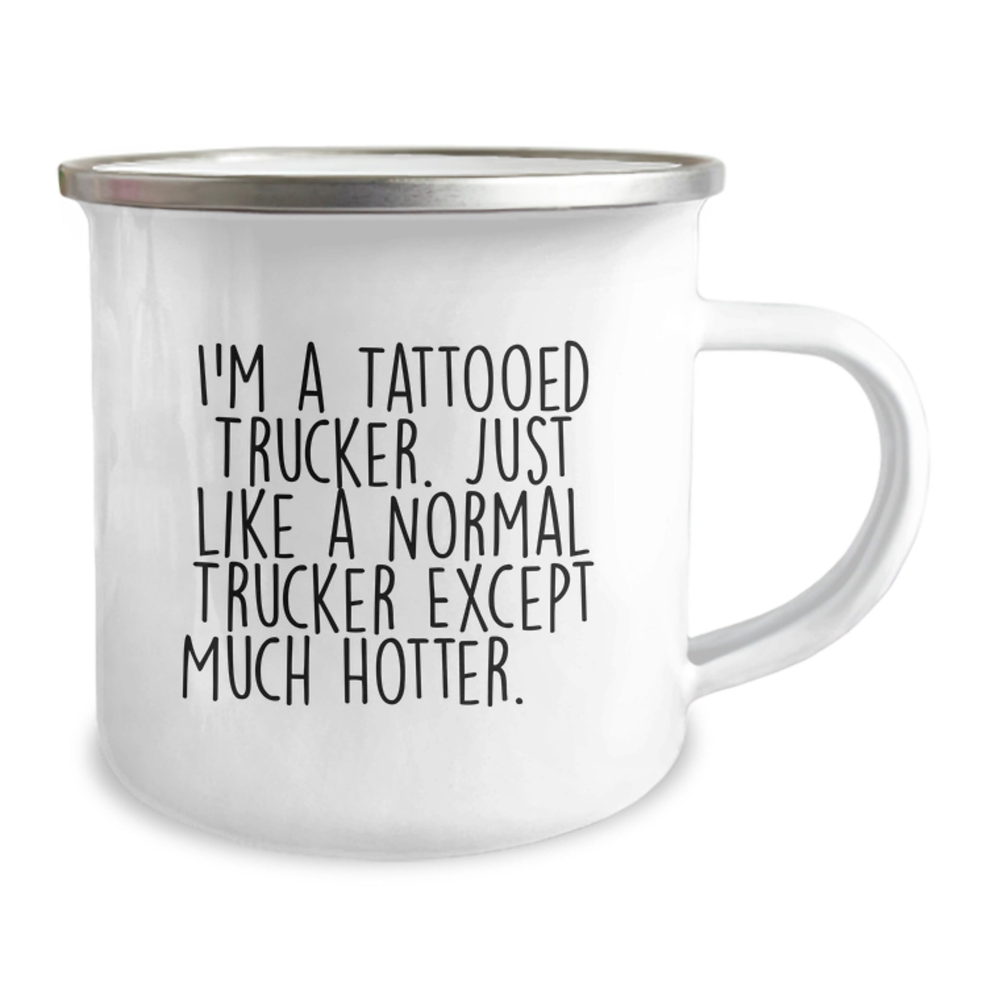 Funny Trucker Gifts from Men to Trucker Friends - I'm A Tattooed Trucker Gifts for Trucker Lovers - Camping Mug for Graduation - Image 2