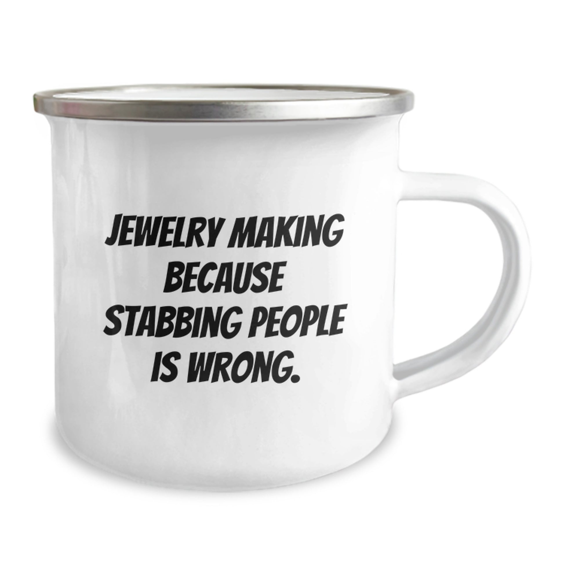 Jewelry Making Gifts for Graduation, Funny Quote Camping Mug from Friends, 12 oz Stainless Steel with Enamel Finish - Image 2