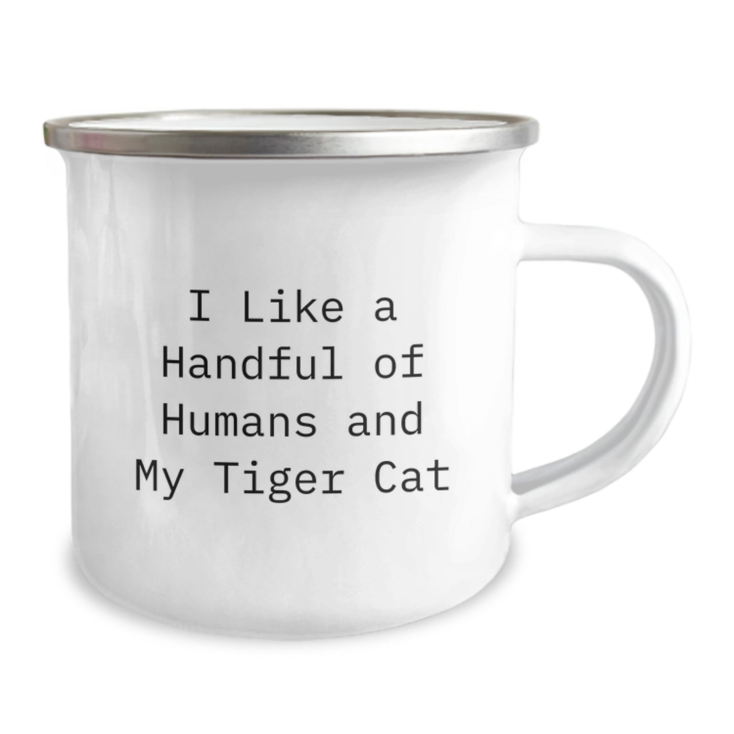 Tiger Cat Lovers Gifts from Friends for Graduation Unique Funny Camping Mug I Like A Handful Of Humans And My Tiger Cat - Image 2