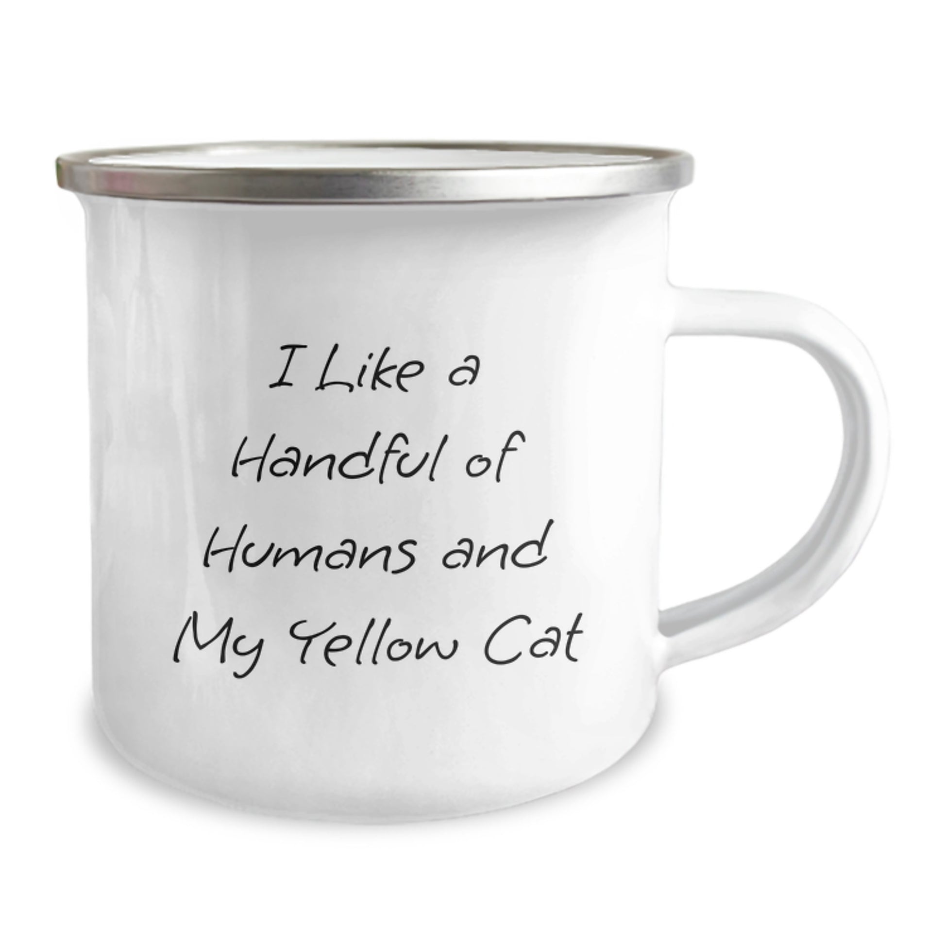 Yellow Cat Lover's Funny Quote Camping Mug, Gifts from Friends for Yellow Cat Enthusiasts, 12 oz Stainless Steel, Perfect Graduation Unique Gifts - Image 2
