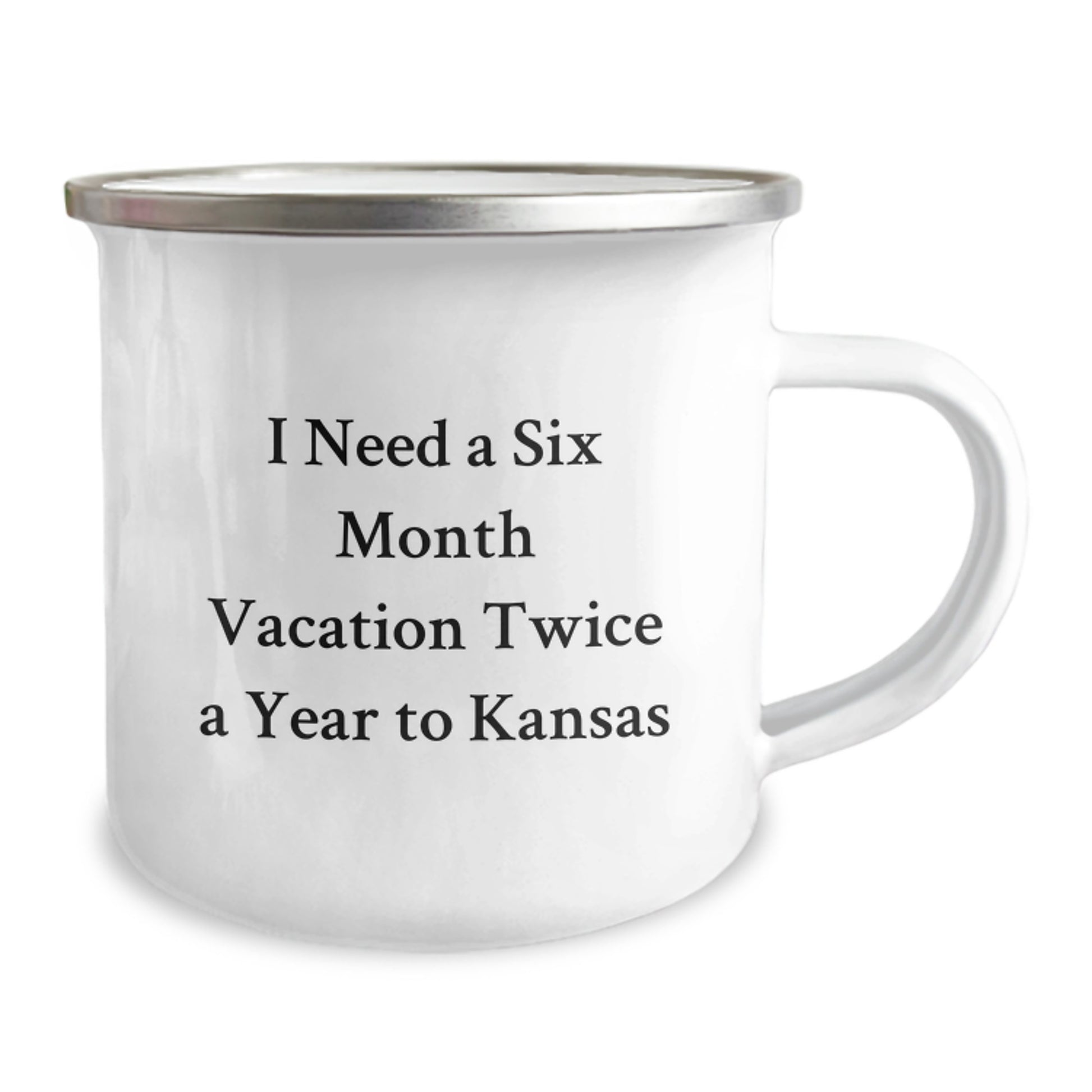 Funny Kansas Gifts for Friends from Men to Kansas Lovers - I Need A Six Month Vacation Twice A Year To Kansas Camping Mug for Kansas State Graduation - Image 2