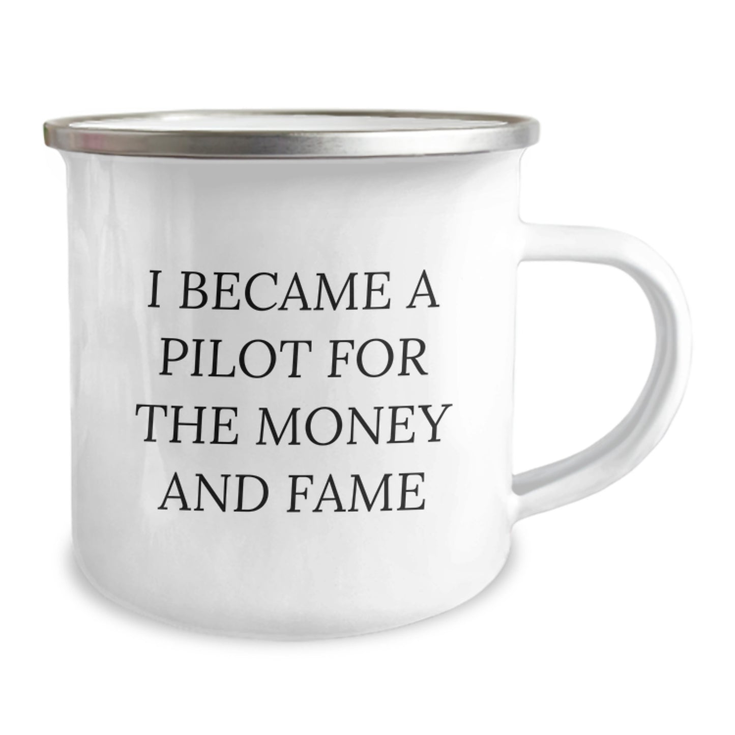 Pilot Gifts for Birthday - Camping Mug with Quote 'I Became A Pilot For The Money And Fame', Funny Gifts from Friends to Family - Image 2