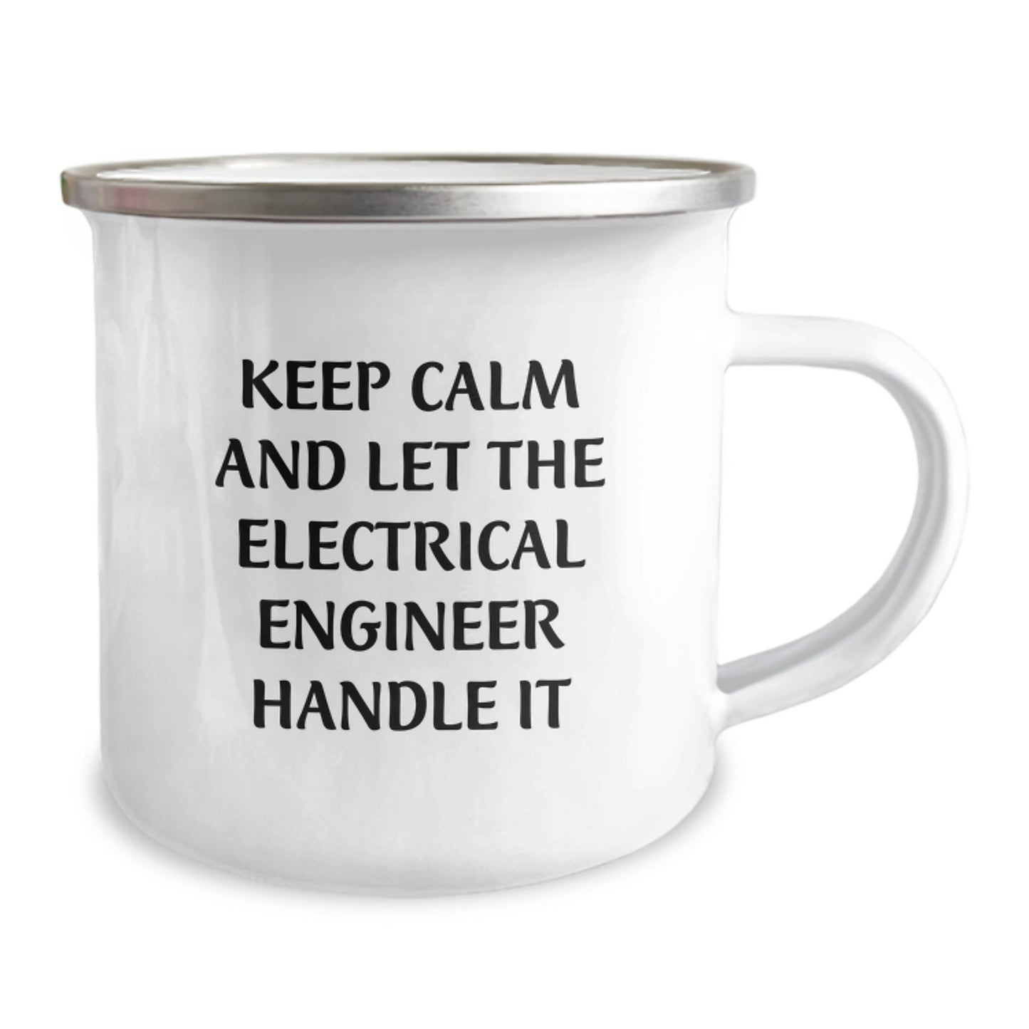 Electrical Engineer Gifts, Funny Quote, Camping Mug, 12 oz Capacity, Stainless Steel with Enamel Finish, Gifts from Family to Electrical Engineer, Unique Graduation Gift - Image 2