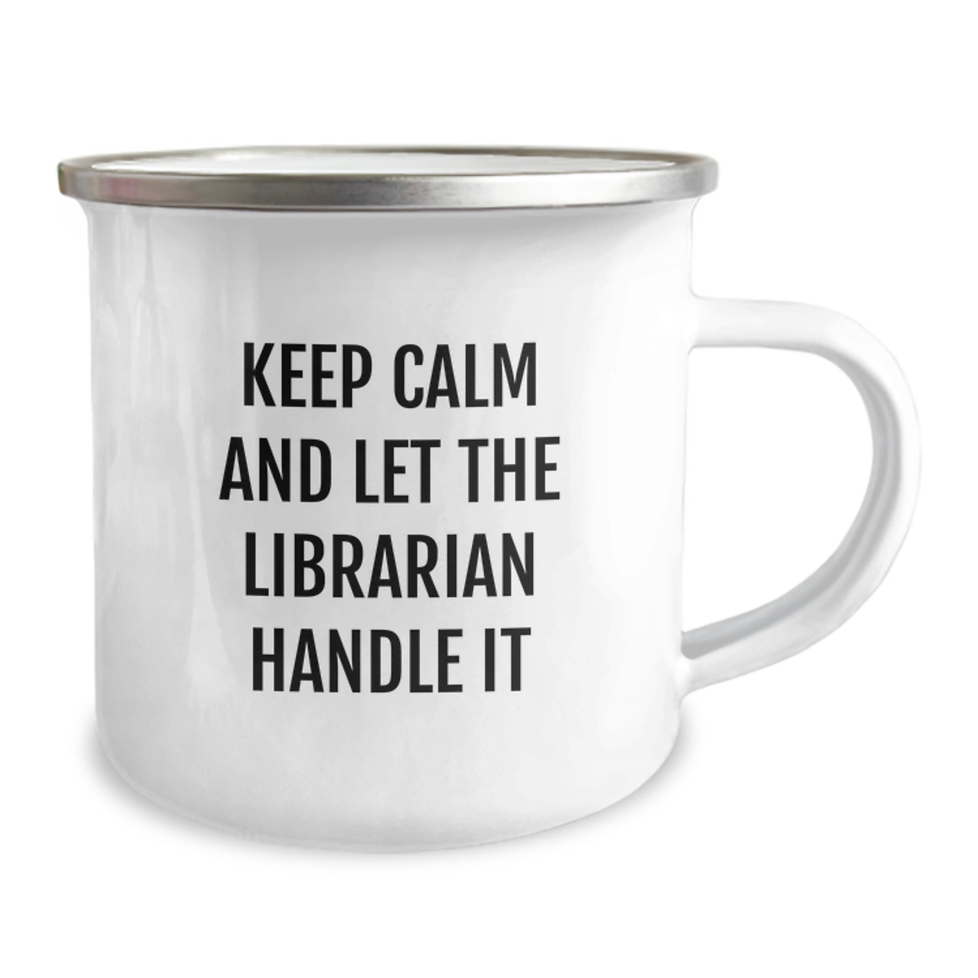 Librarian Gifts from Friends for Graduation Keep Calm and Let the Librarian Handle It Funny Camping Mug - Image 2