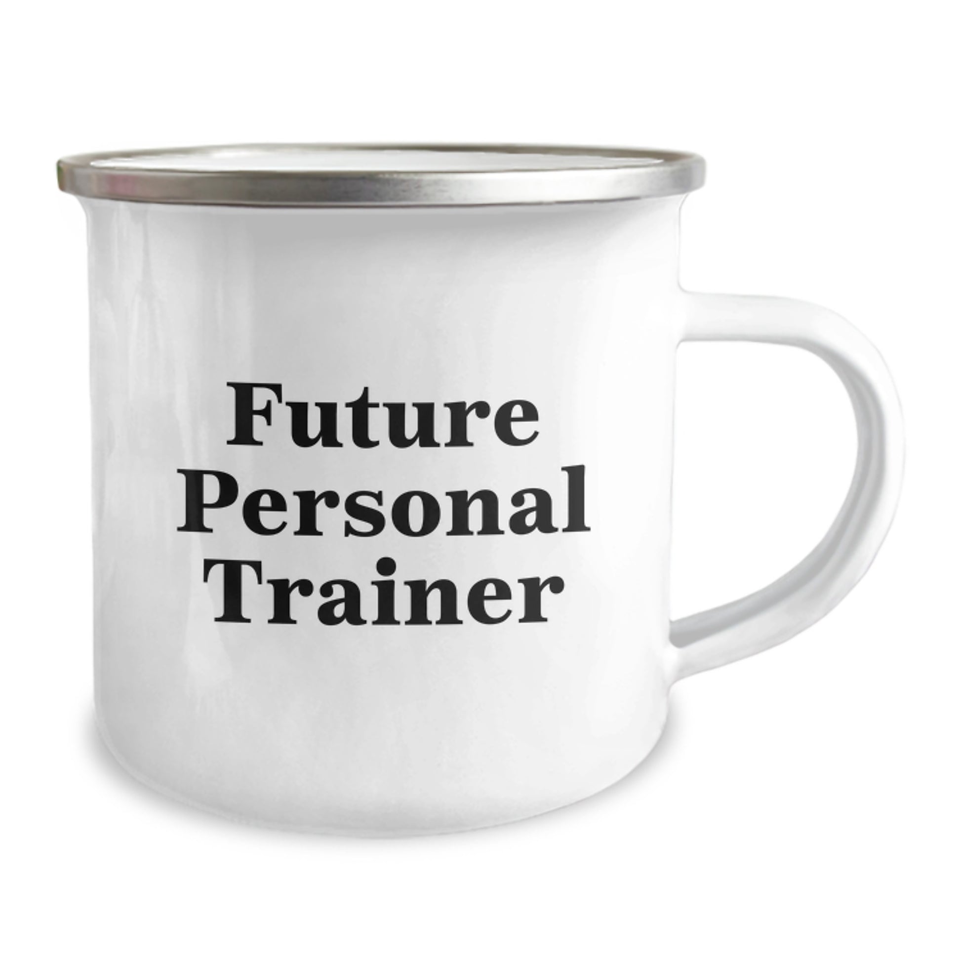 Funny Future Personal Trainer Gifts from Friends for Birthday - Camping Mug, 12 oz, Stainless Steel with Enamel Finish, Inspirational Quote - Image 2