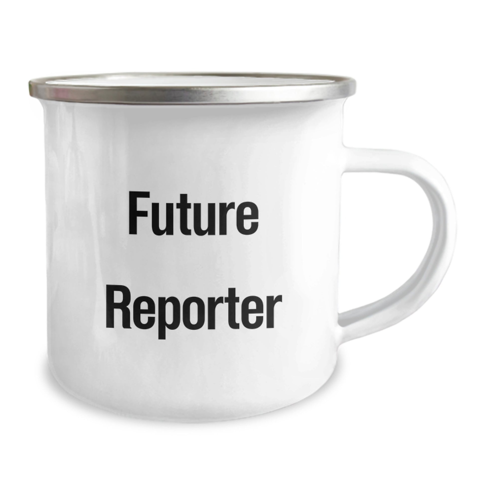 Future Reporter's Funny Quote Camping Mug, Gifts from Friends for Reporter's Birthday, 12 oz Stainless Steel with Enamel Finish - Image 2