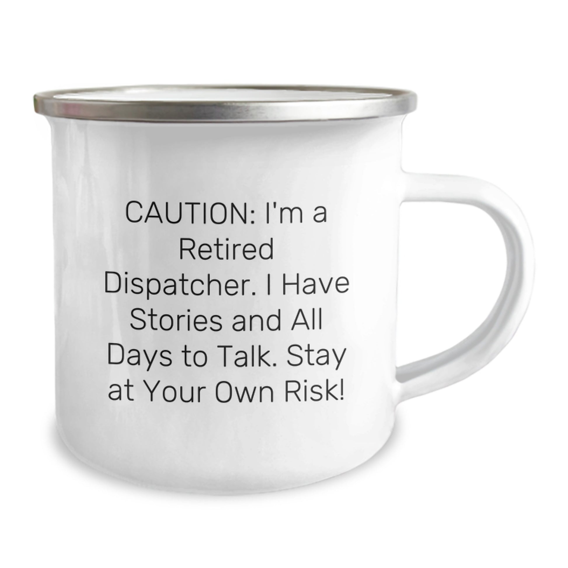 Funny Dispatcher Gifts from Friends to Family - Caution: Funny Stories Ahead! Dispatcher Camping Mug for Birthday - Image 2