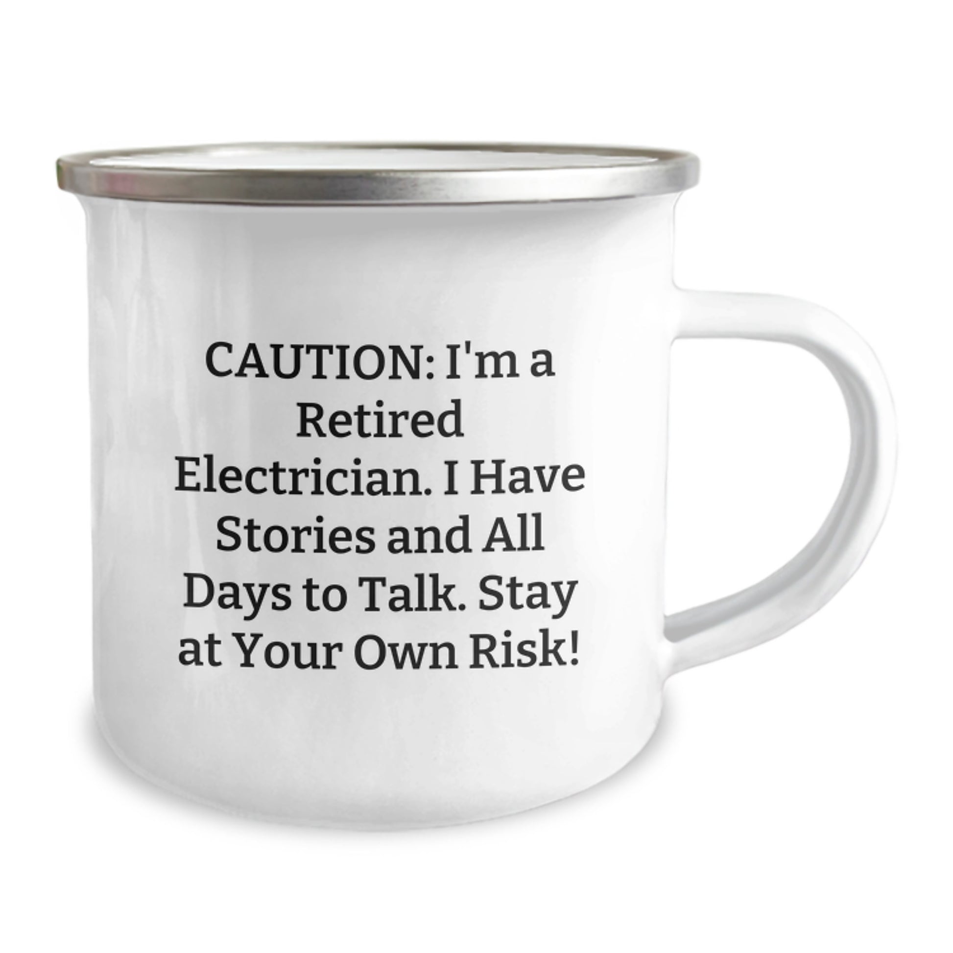 Funny Electrician Gifts for Electricians, Camping Mug with Caution Quote, Birthday Unique Gifts from Friends, Gifts for Electrician - Image 2
