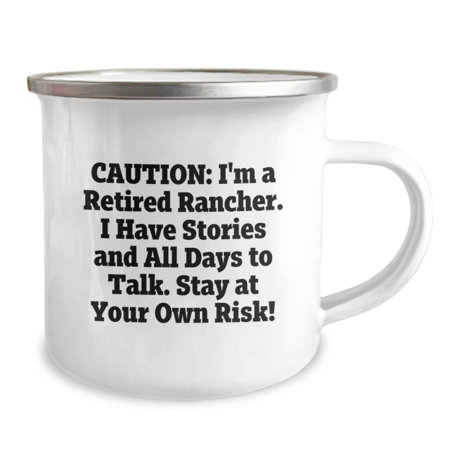 Rancher Gifts from Friends, Unique Birthday Unique Gifts for Retired Rancher Men, Caution: Funny Camping Mug - Image 2