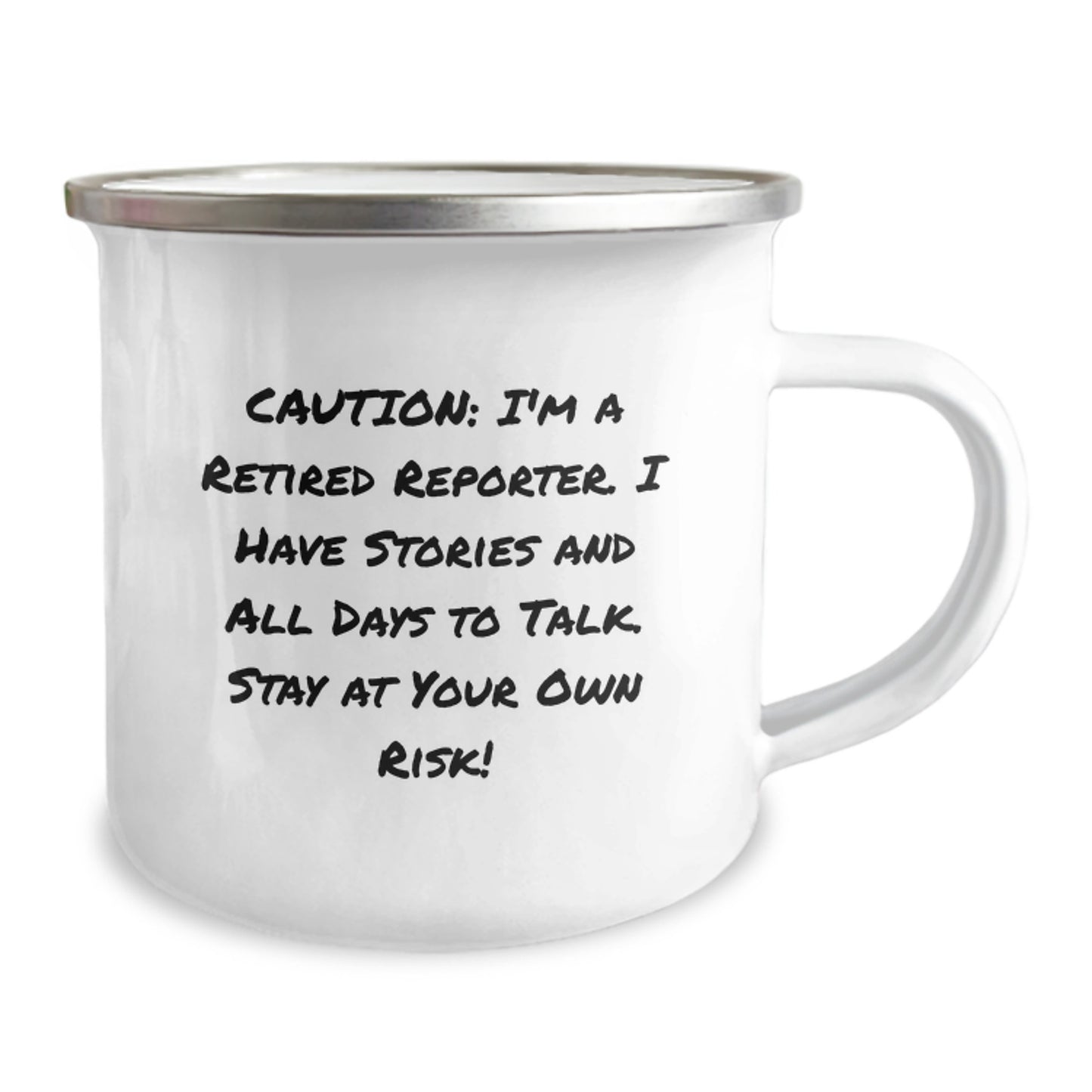 Funny Reporter Gifts - Caution: I'm A Retired Reporter. I Have Stories And All Days To Talk. Stay At Your Own Risk! - Birthday Unique Gifts from Friends to Reporter - Image 2