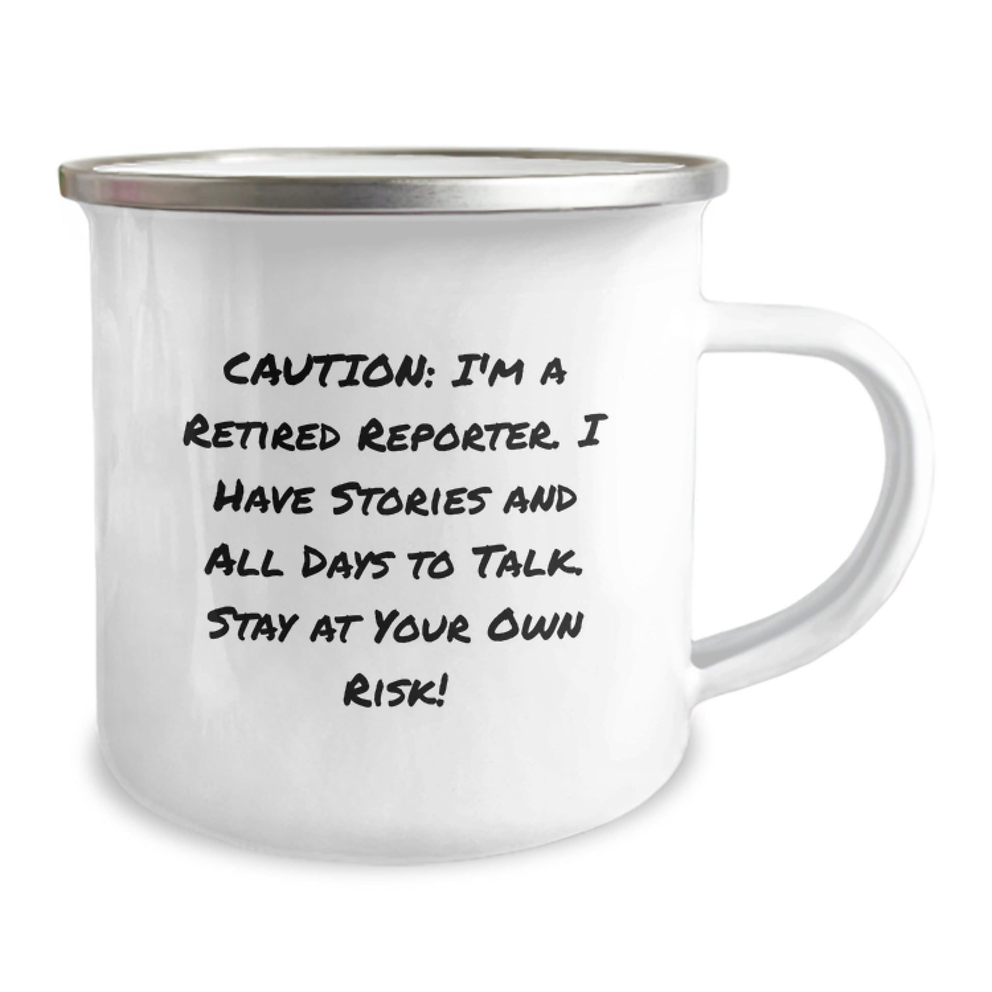 Funny Reporter Gifts - Caution: I'm A Retired Reporter. I Have Stories And All Days To Talk. Stay At Your Own Risk! - Birthday Unique Gifts from Friends to Reporter - Image 2