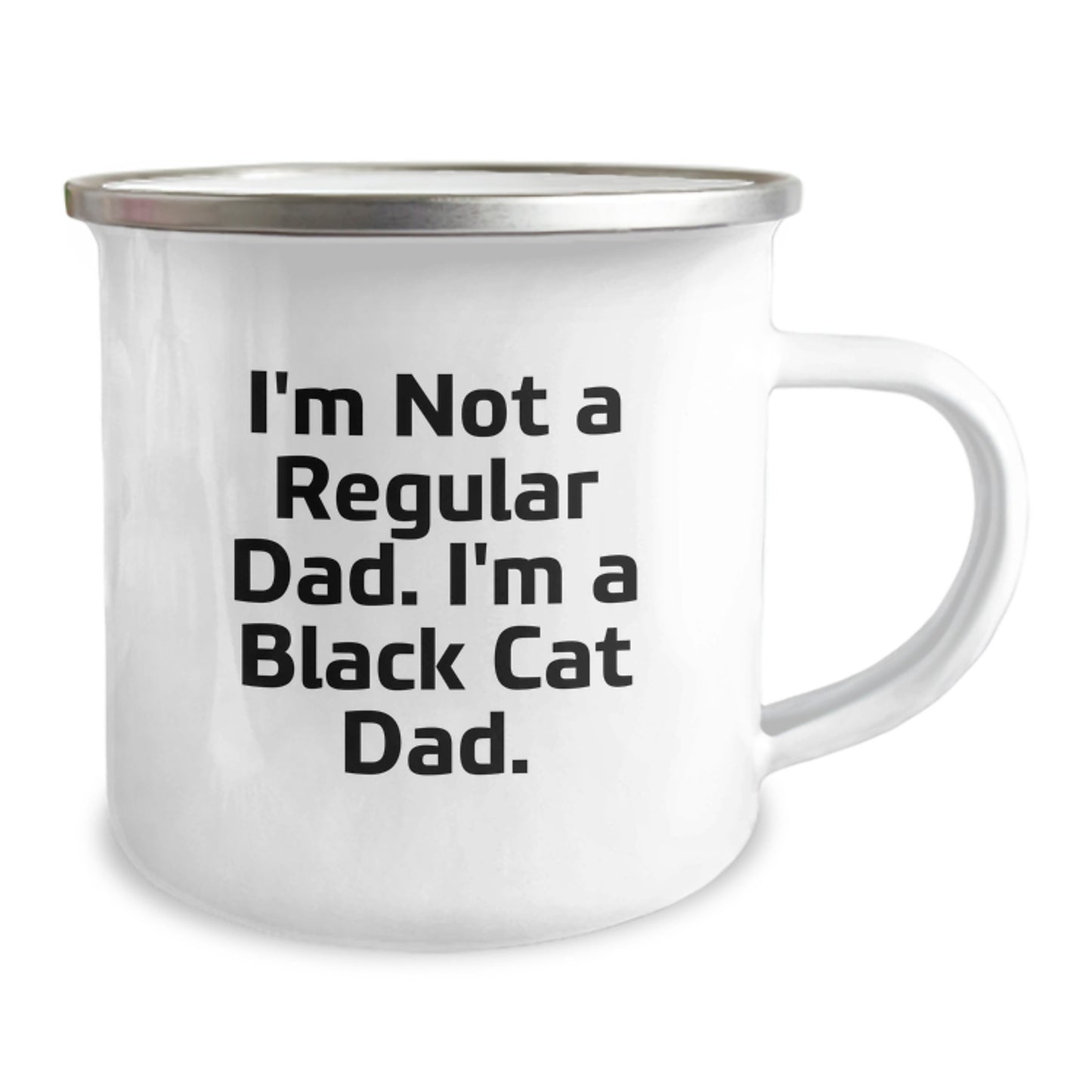 Funny Black Cat Dad Gifts for Men from Black Cat Lovers - Camping Mug for Graduation - 'I'm Not A Regular Dad. I'm A Black Cat Dad.' - Image 2
