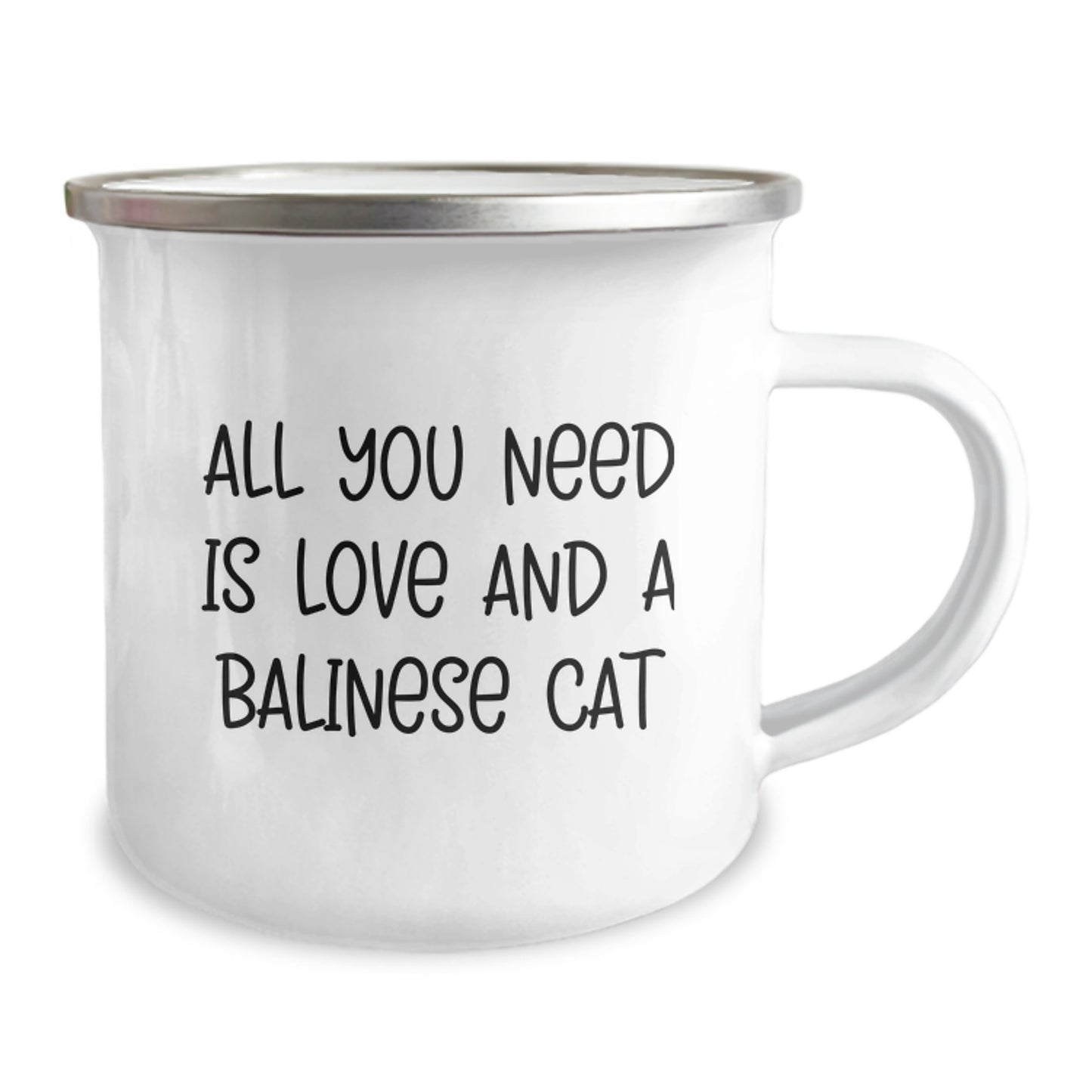 Funny Balinese Cat Lovers Gifts from Friends to Family - All You Need Is Love And A Balinese Cat Camping Mug for Birthday - Image 2