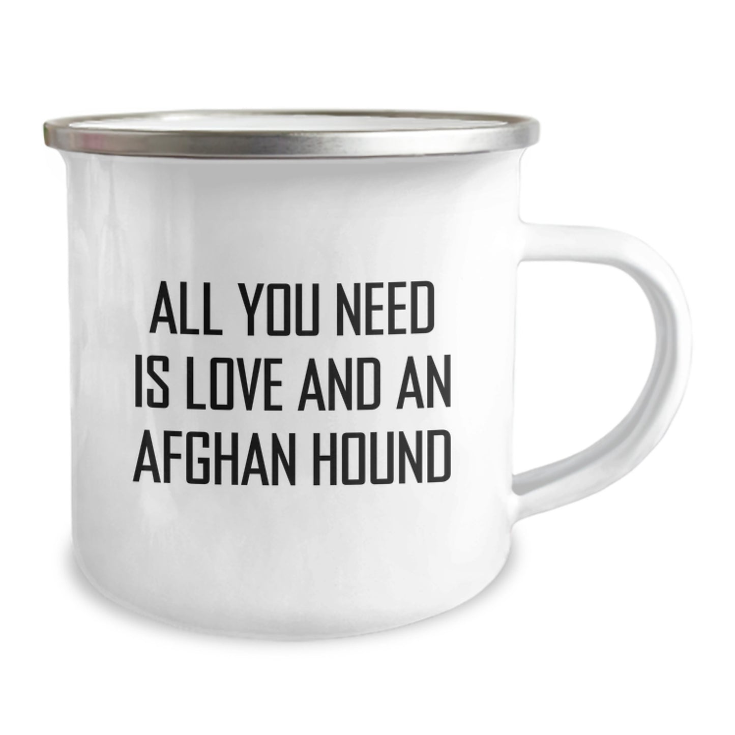 Funny Afghan Hound Dog Gifts from Family for Birthday, All You Need Is Love And An Afghan Hound, 12 oz Stainless Steel Camping Mug - Image 2