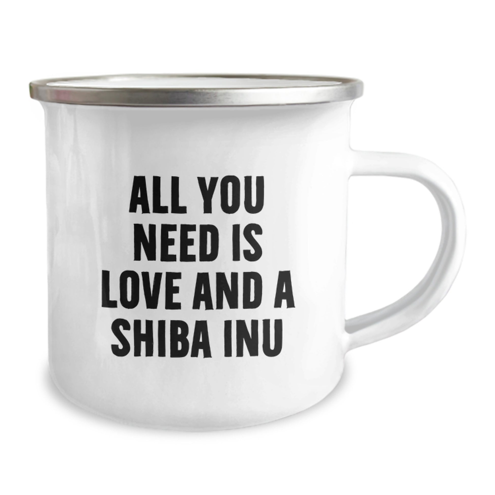 Shiba Inu Dog Lovers Gifts from Men to Women, Funny Camping Mug for Birthday, 'All You Need Is Love And A Shiba Inu' Quote, 12 oz Stainless Steel with Enamel Finish - Image 2