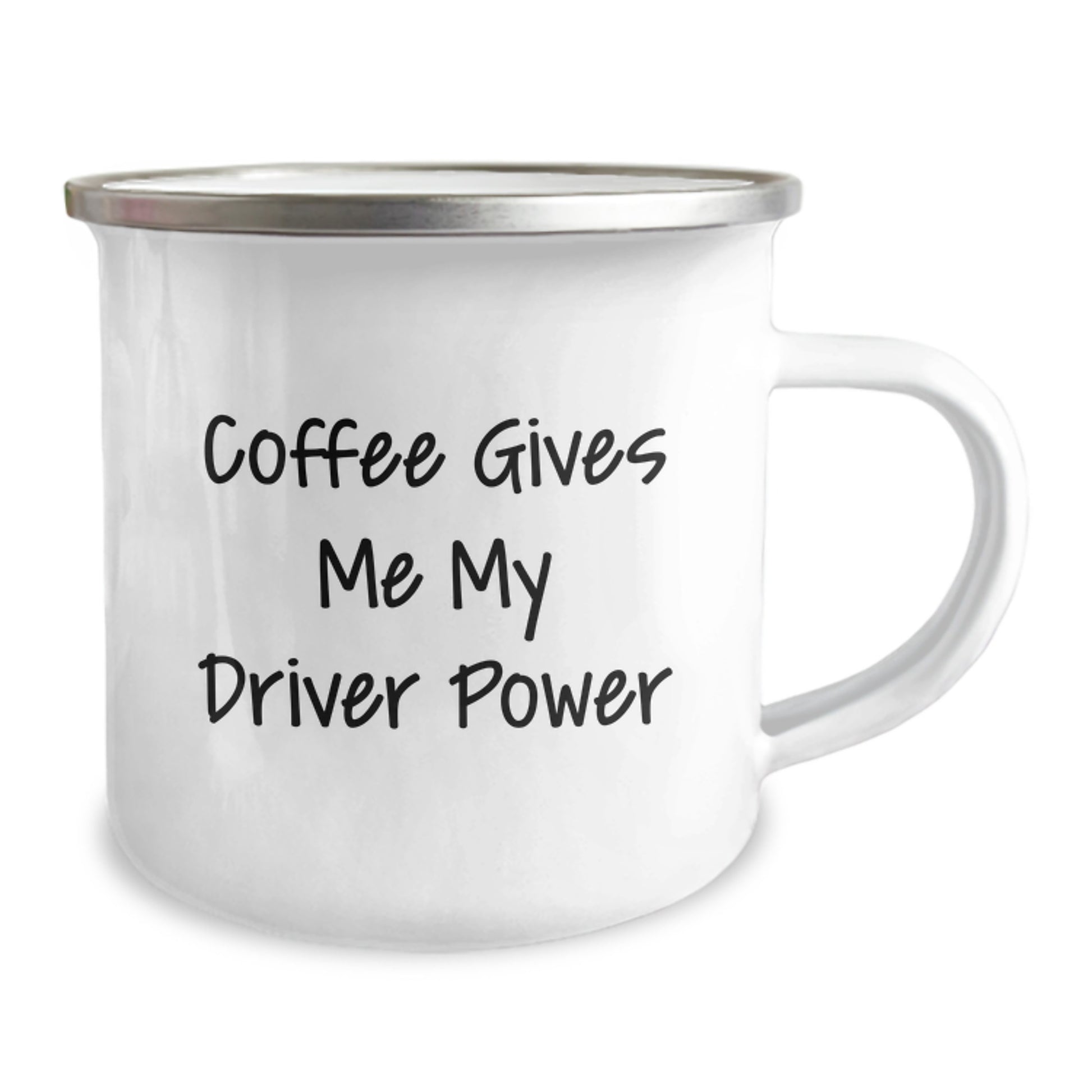 Funny Driver Gifts from Friends, Coffee Lovers' Birthday Unique Gifts for Driver, Enamel Camping Mug - Image 2