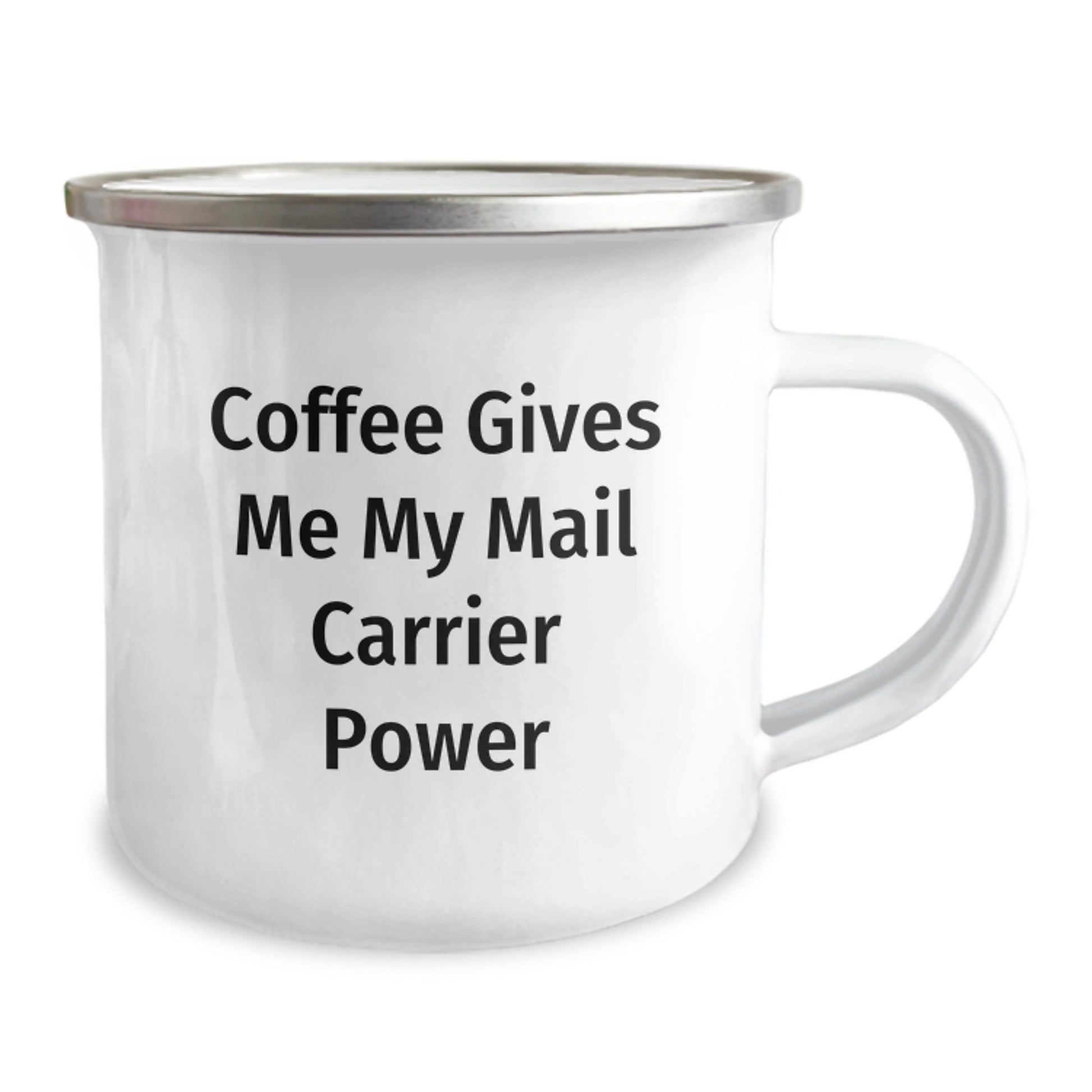 Funny Mail Carrier Gifts for Birthday, 'Coffee Gives Me My Mail Carrier Power' Camping Mug, 12 oz Stainless Steel with Enamel Finish, Gifts from Friends, Gifts for Mail Carrier - Image 2