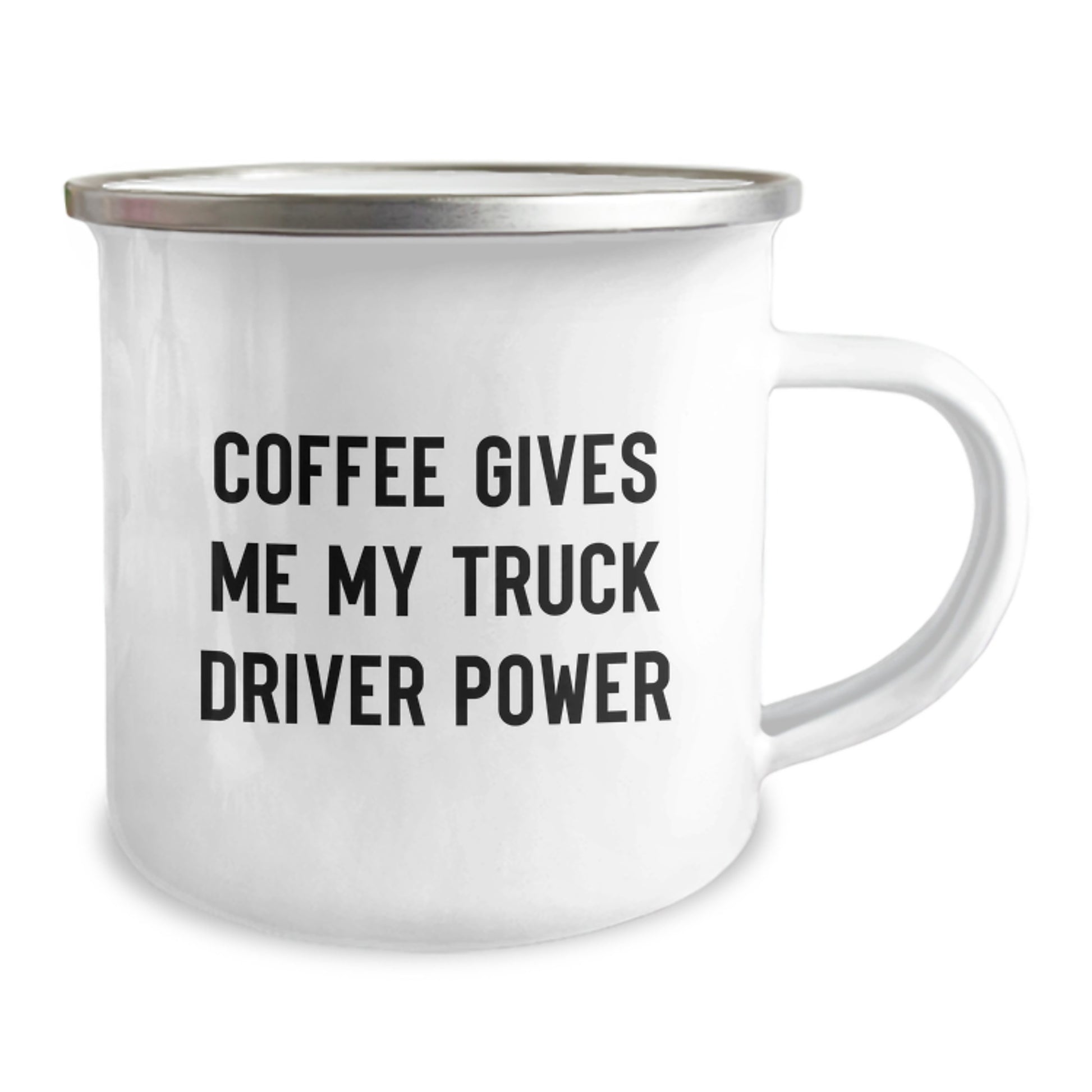 Funny Truck Driver Gifts from Friends - 'Coffee Gives Me My Truck Driver Power' Camping Mug for Men, Unique Birthday Unique Gifts - Image 2