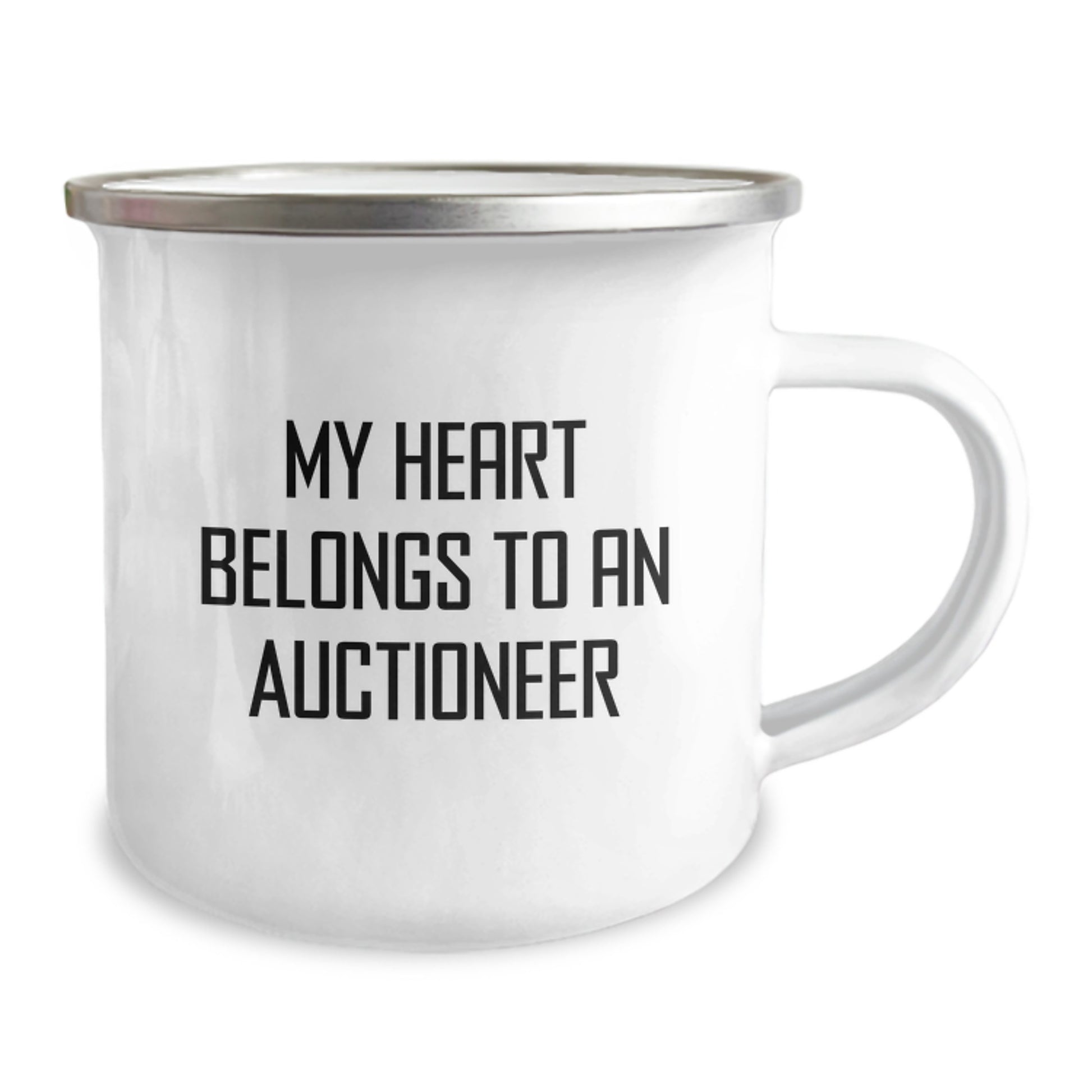 Auctioneer Gifts - Funny Camping Mug - 'My Heart Belongs To An Auctioneer' - Gifts from Friends - Image 2