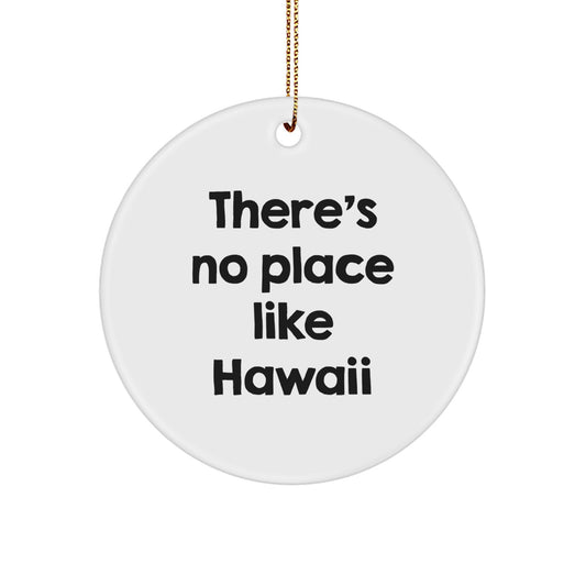 Hawaii Circle Ornament Gifts from Men to Family - There's No Place Like Hawaii Funny Quote, Christmas Unique Gifts - Image 1