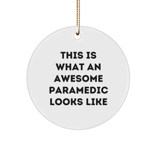 Rescue Worker Appreciation Gifts for Men from Family, This Is What An Awesome Rescue Worker Looks Like, Christmas Unique Rescue Worker Circle Ornament - Image 1