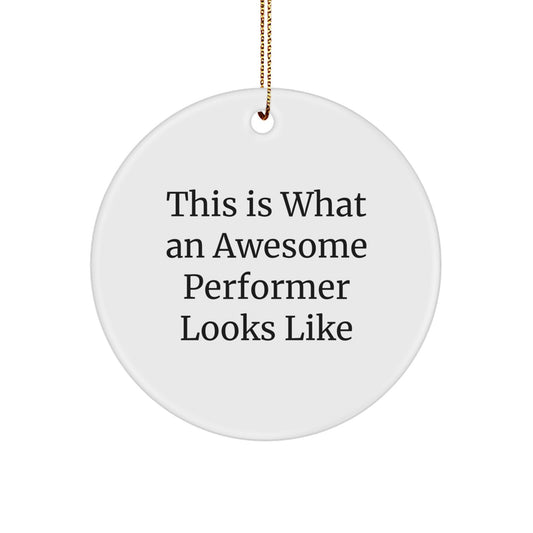 Funny Performer Gifts from Friends, This Is What an Awesome Performer Looks Like Circle Ornament for Christmas, Gifts for Men, Women, and Friends - Image 1