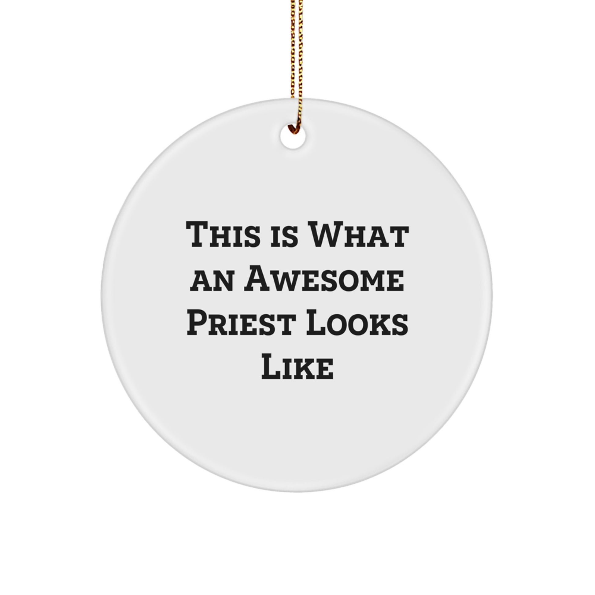 Funny Priest Circle Ornament Gifts from Friends for Priest's Christmas Unique Presents - Image 1