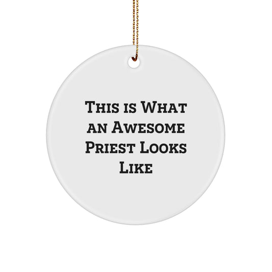 Funny Priest Circle Ornament Gifts from Friends for Priest's Christmas Unique Presents - Image 1