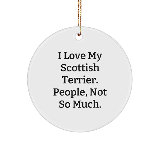 Scottish Terrier Dog Lover Gifts from Friends for Christmas - Funny Quote Circle Ornament - Image 1