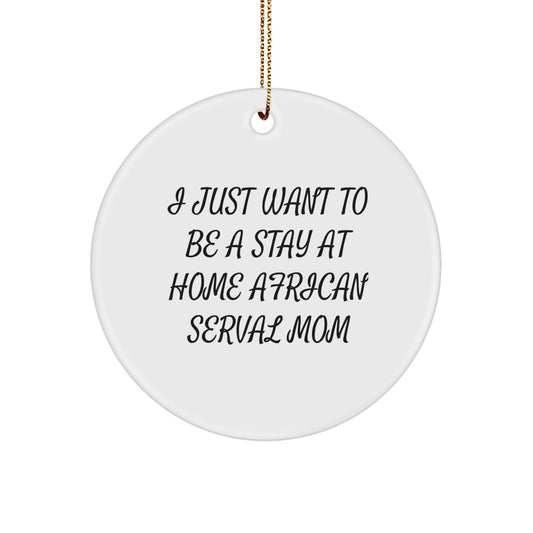 African Serval Cat Circle Ornaments, Funny Gifts from Family, for African Serval Cat Lovers, Christmas Unique Gifts for Home Decor - Image 1